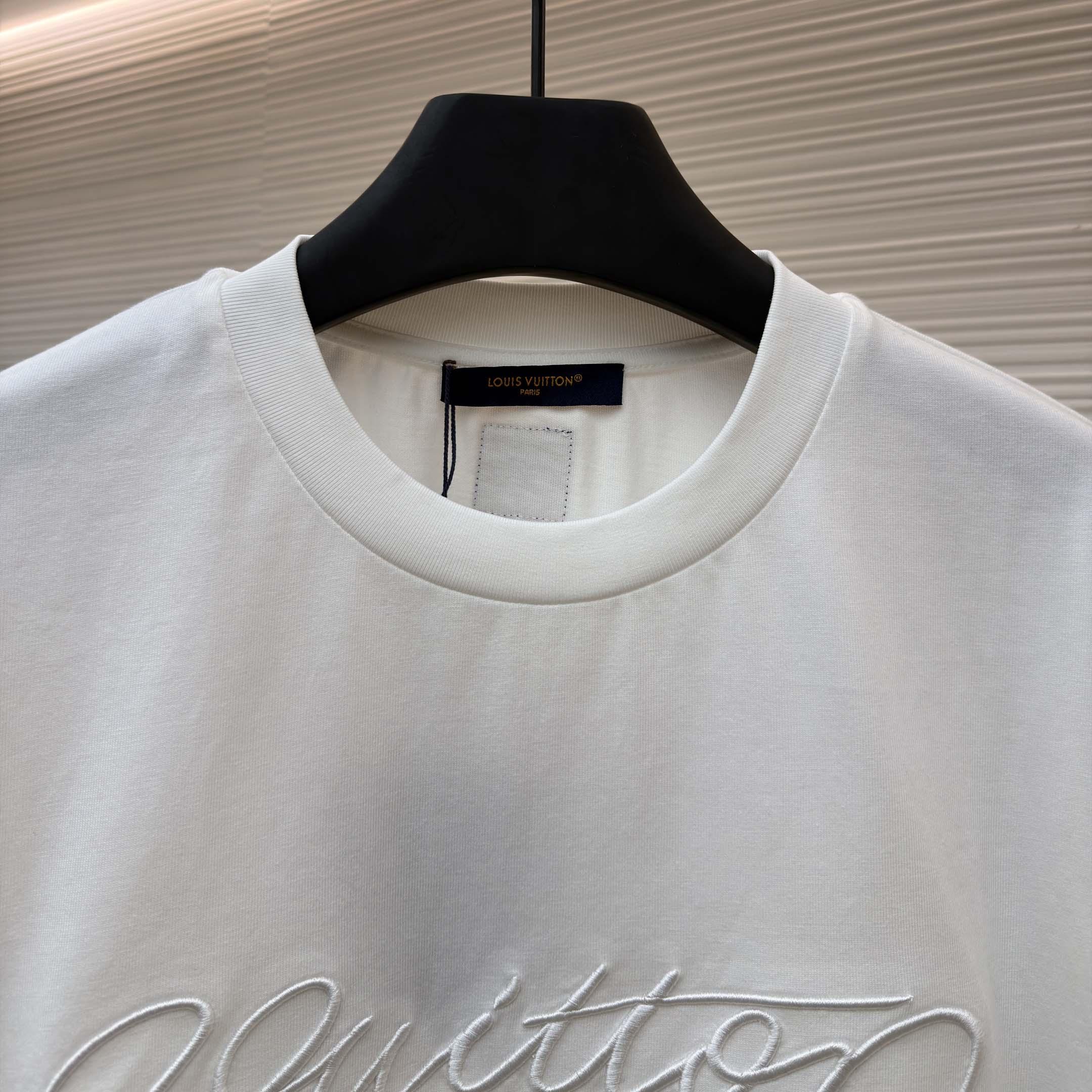 Louis Vuitton Embellished Signature Short-Sleeved T-Shirt    - FashionPlug