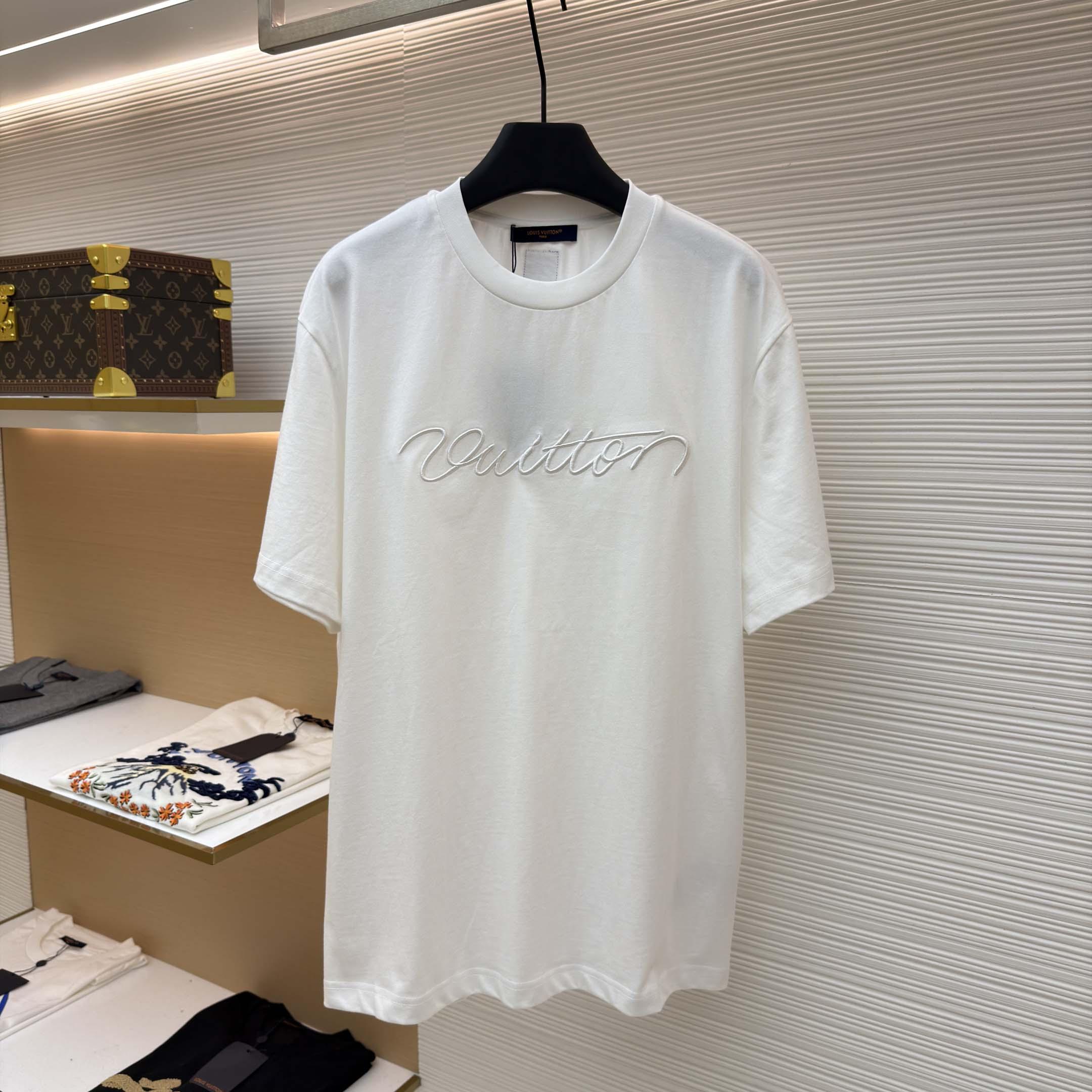 Louis Vuitton Embellished Signature Short-Sleeved T-Shirt    - FashionPlug
