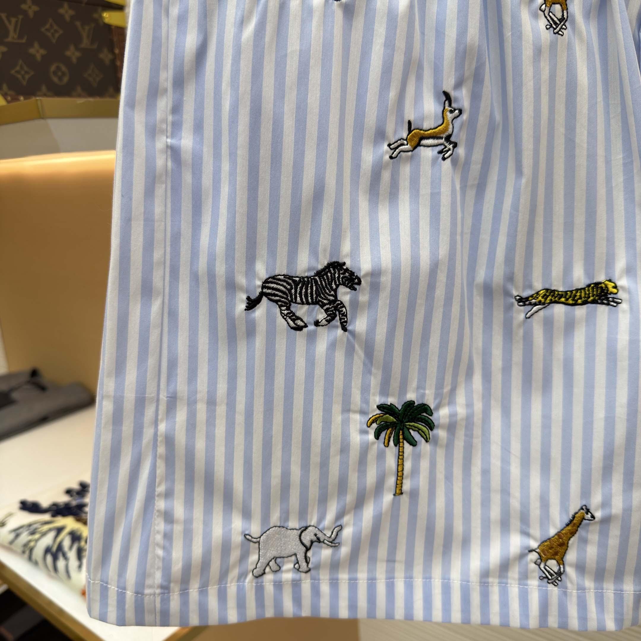 Louis Vuitton LV x The Darjeeling Limited Embroidered Striped Shorts    1AJUXJ - FashionPlug