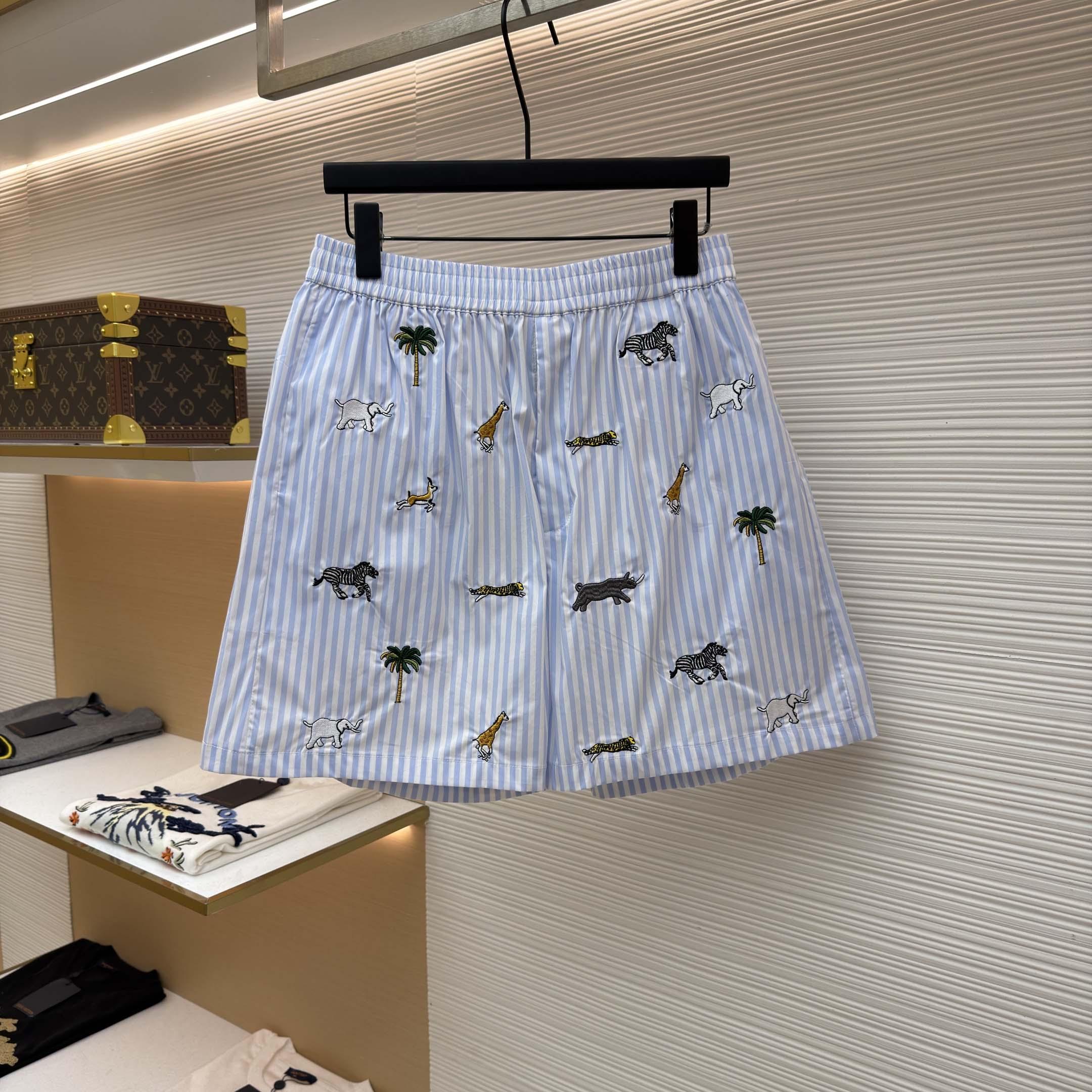 Louis Vuitton LV x The Darjeeling Limited Embroidered Striped Shorts    1AJUXJ - FashionPlug