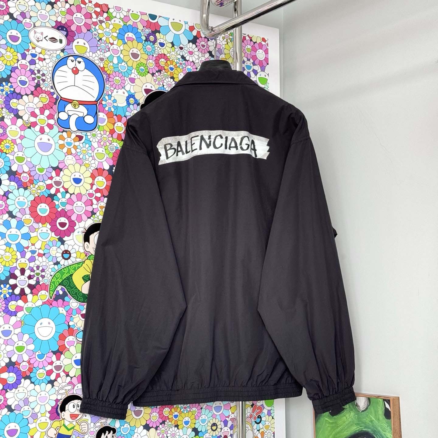 Balenciaga Masking Tape Tracksuit Jacket Medium Fit In Black - FashionPlug