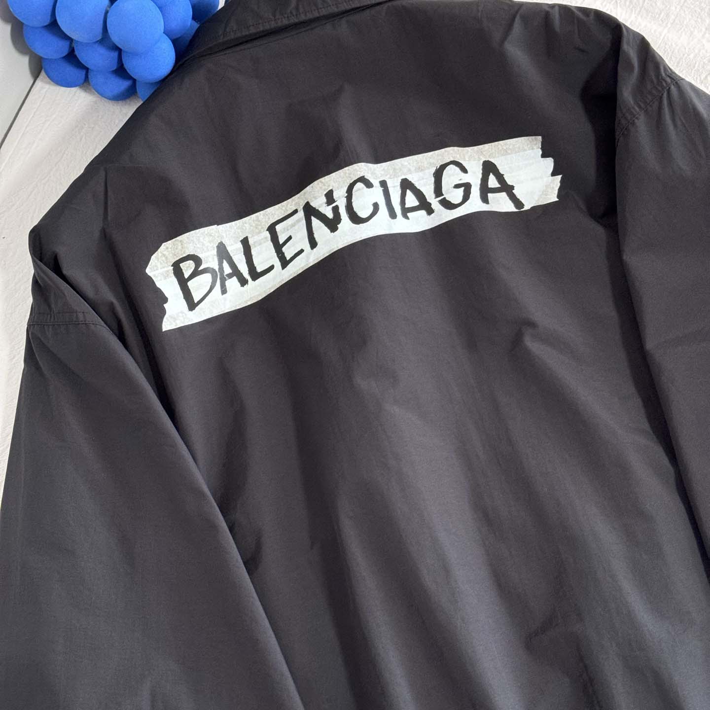 Balenciaga Masking Tape Tracksuit Jacket Medium Fit In Black - FashionPlug