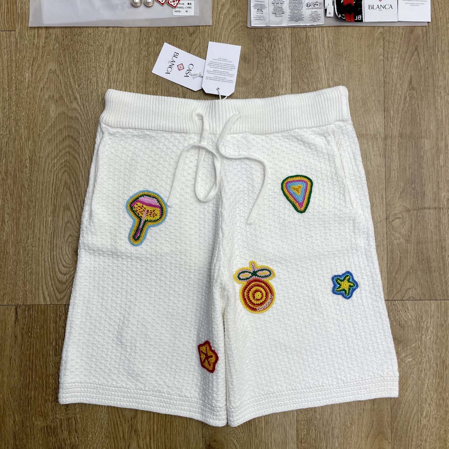 Casablanca Crochet Motif Shorts 'White'   Z6032 - FashionPlug