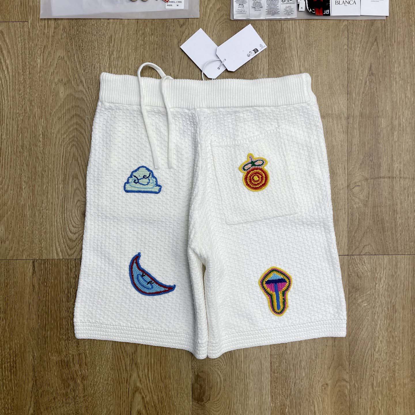 Casablanca Crochet Motif Shorts 'White'   Z6032 - FashionPlug