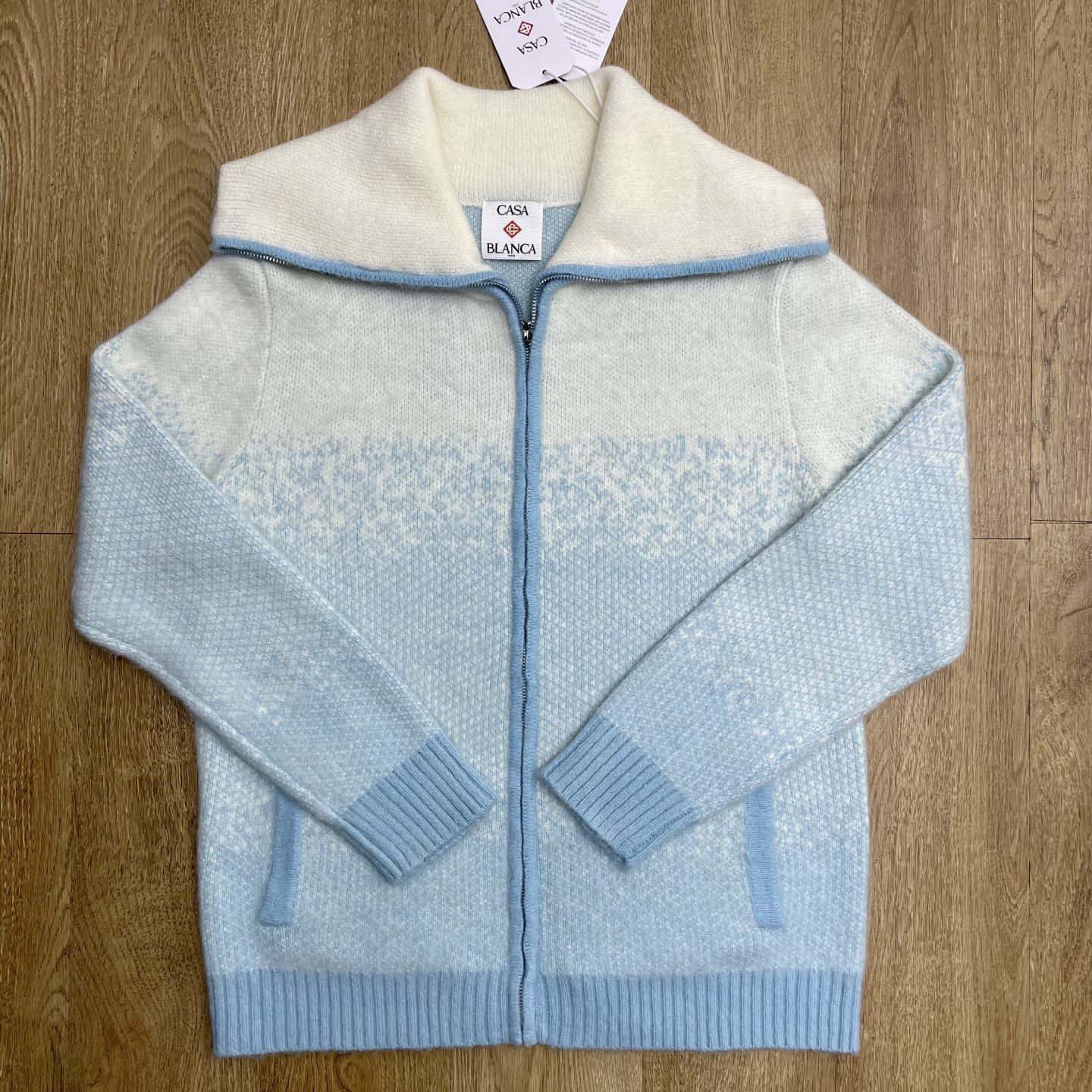 Casablanca Fluffy Gradient Mohair Zip Jacket     Z6036 - FashionPlug