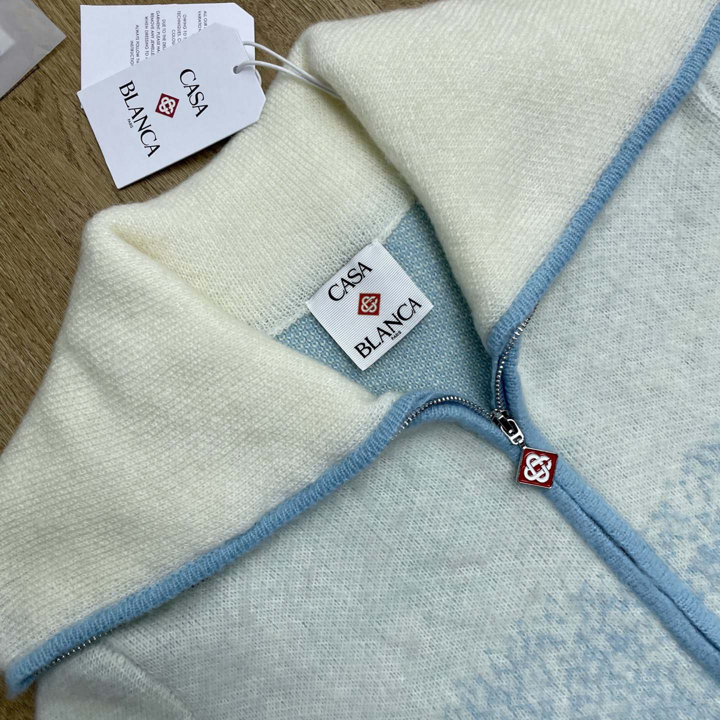 Casablanca Fluffy Gradient Mohair Zip Jacket     Z6036 - FashionPlug