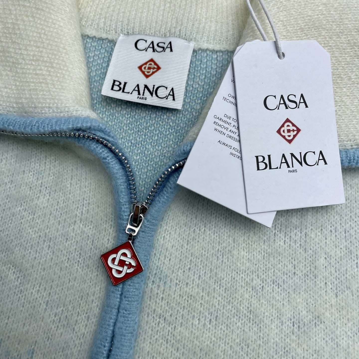 Casablanca Fluffy Gradient Mohair Zip Jacket     Z6036 - FashionPlug