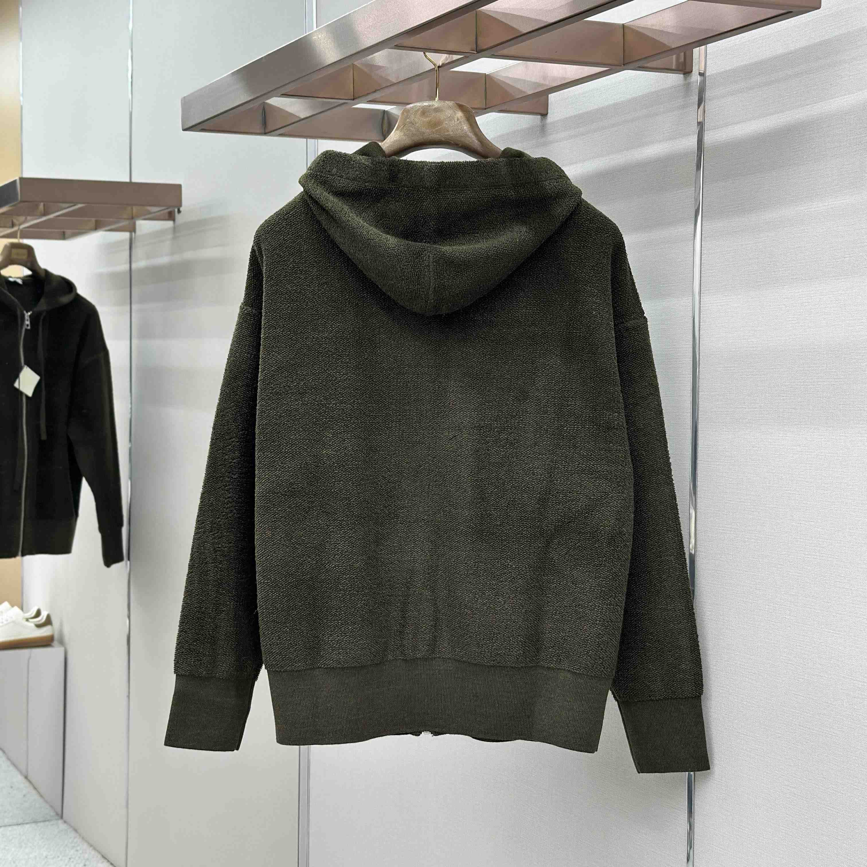 Loewe Anagram Zip-up Hoodie In Wool - FashionPlug