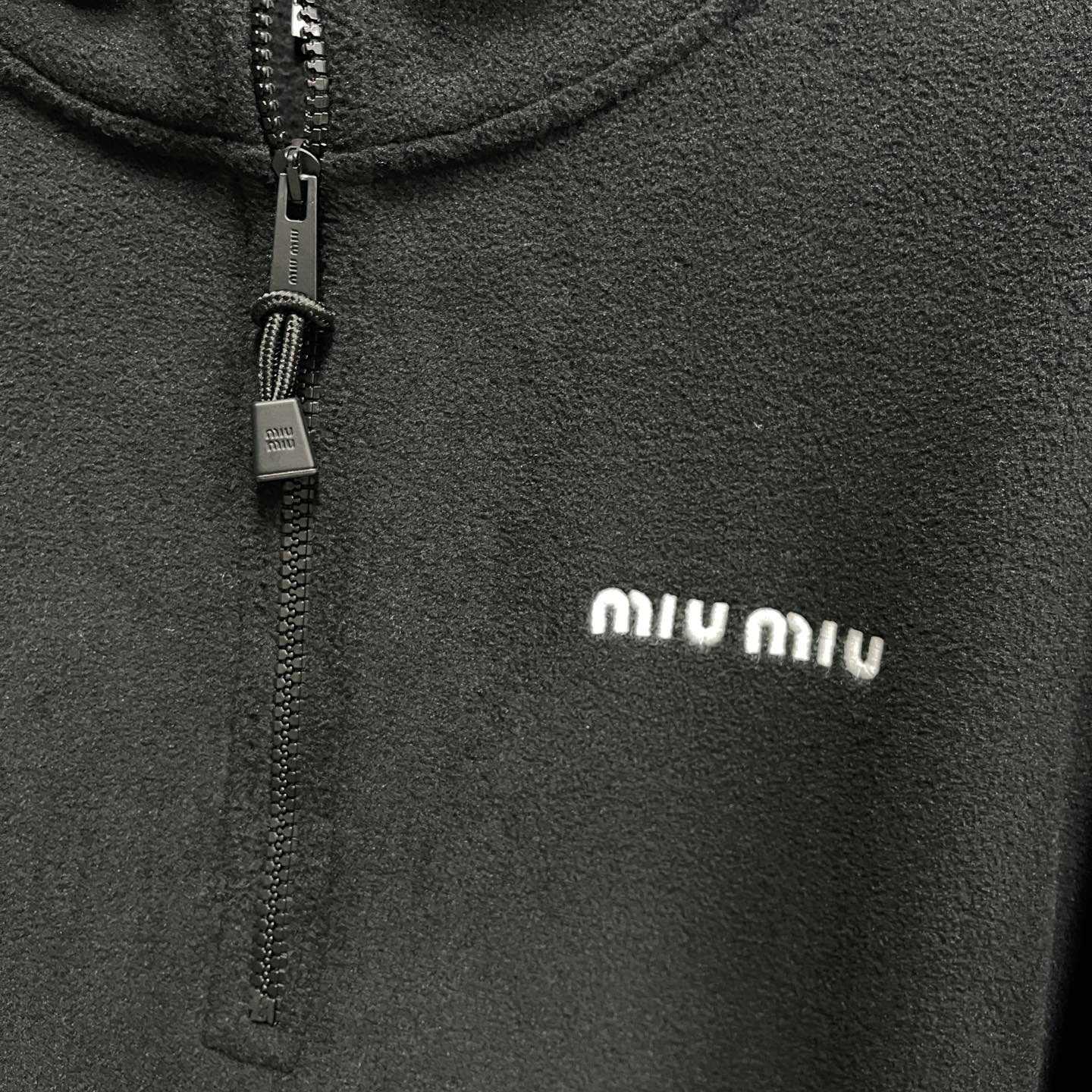 Miu Miu Fleece Sweatshirt 'Black'    60035 - FashionPlug
