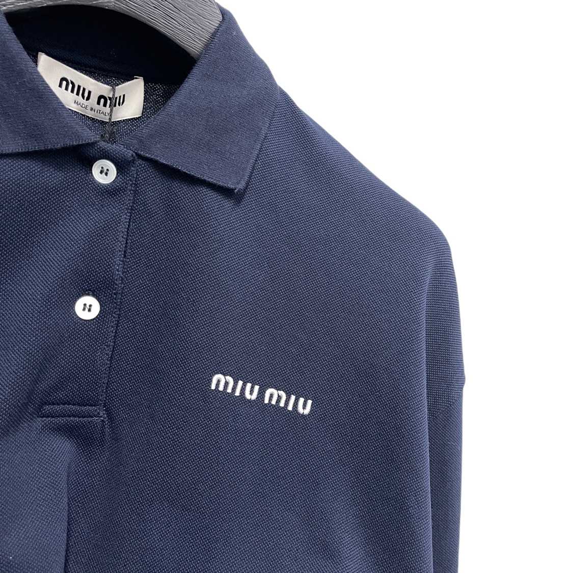 Miu Miu Logo-embroidered Piqué Polo Shirt    60069 - FashionPlug