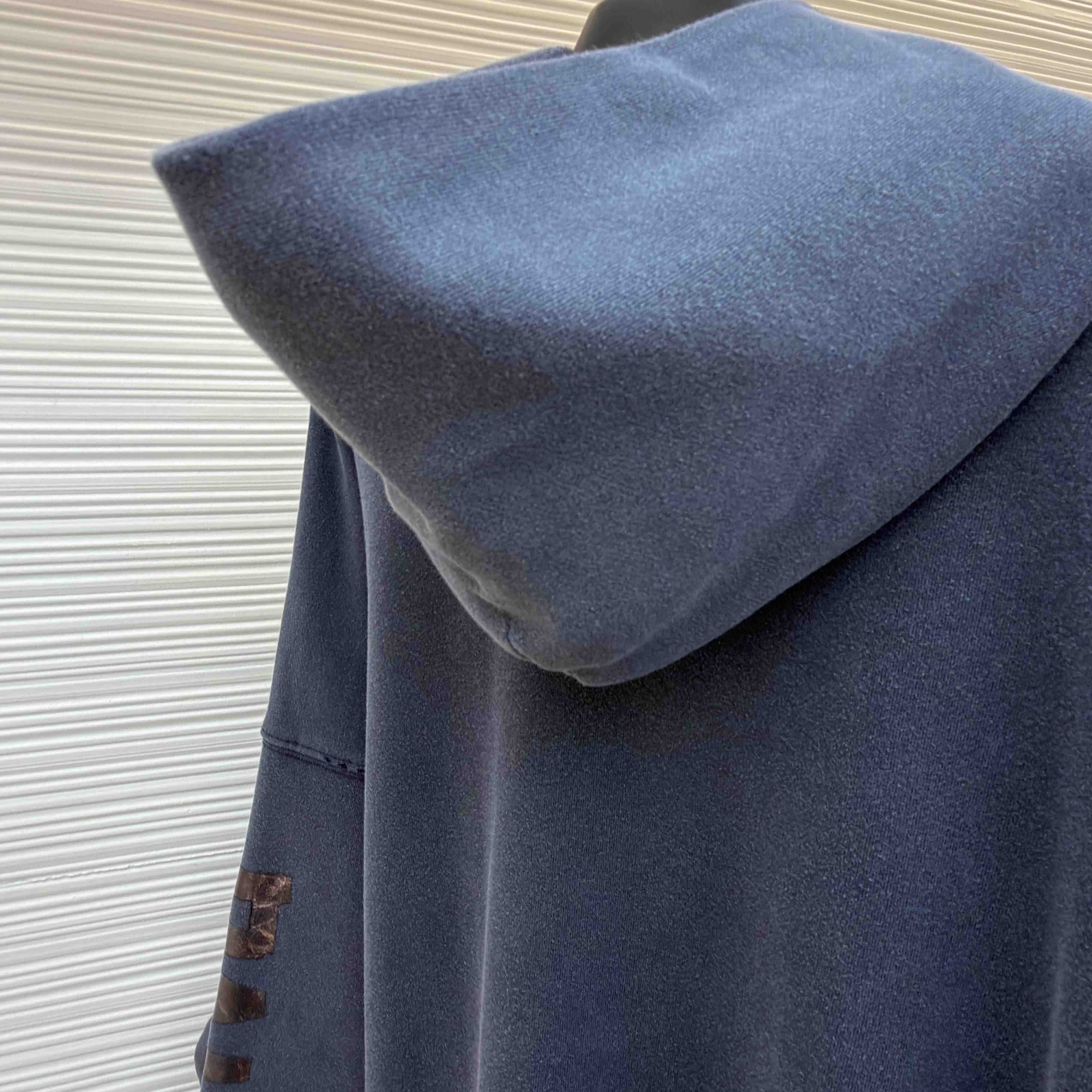 Balenciaga Transparent Tape Ripped Pocket Hoodie In Faded Black - FashionPlug