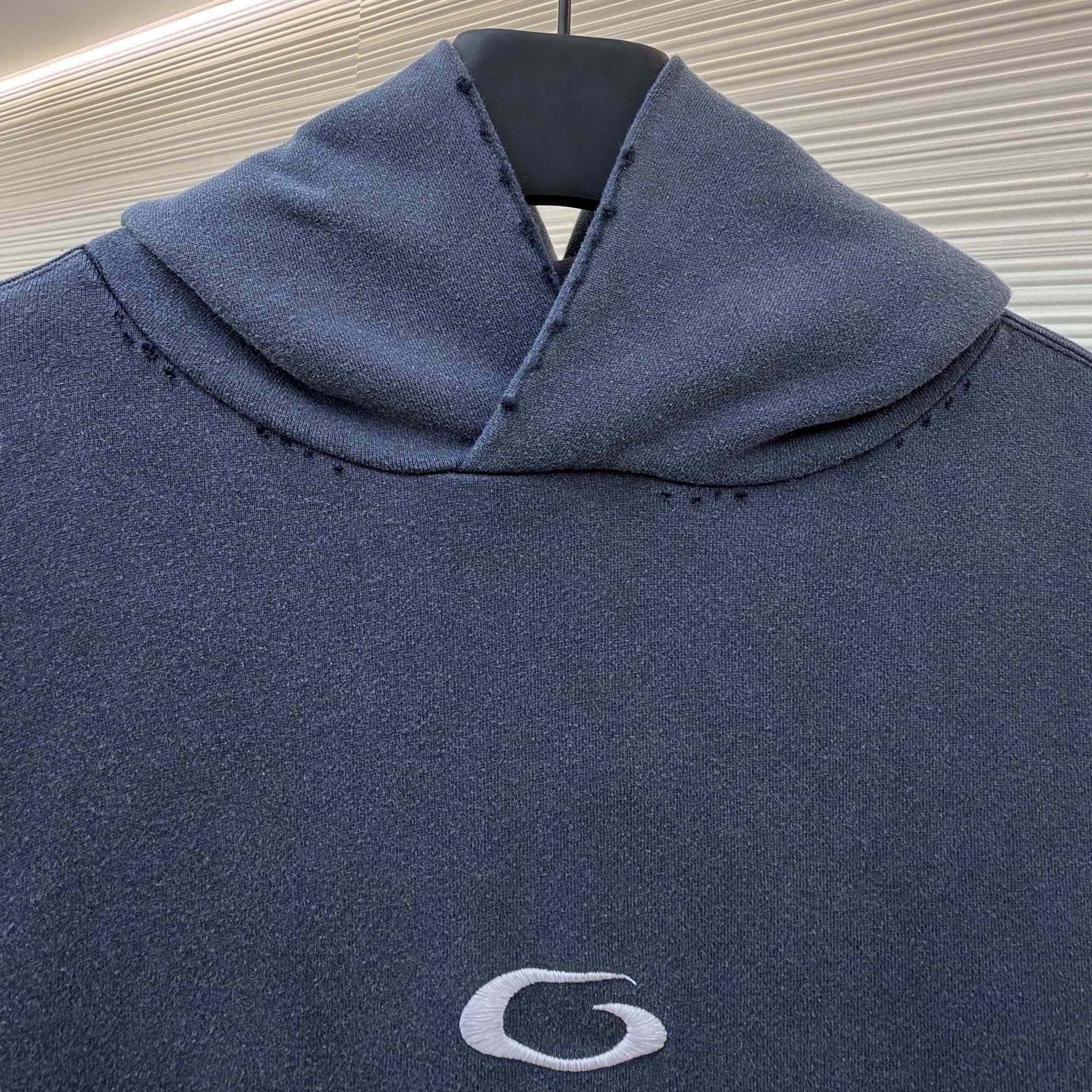 Balenciaga Transparent Tape Ripped Pocket Hoodie In Faded Black - FashionPlug