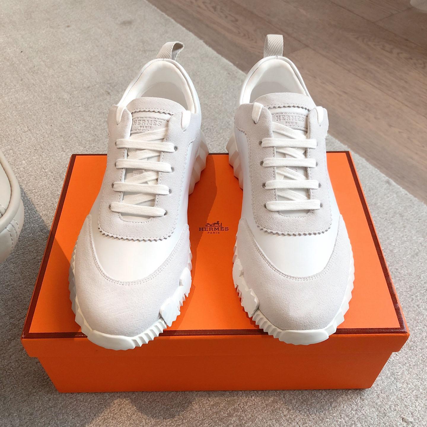 Hermes  Paris  Bouncing Calf  Sneaker  White - FashionPlug