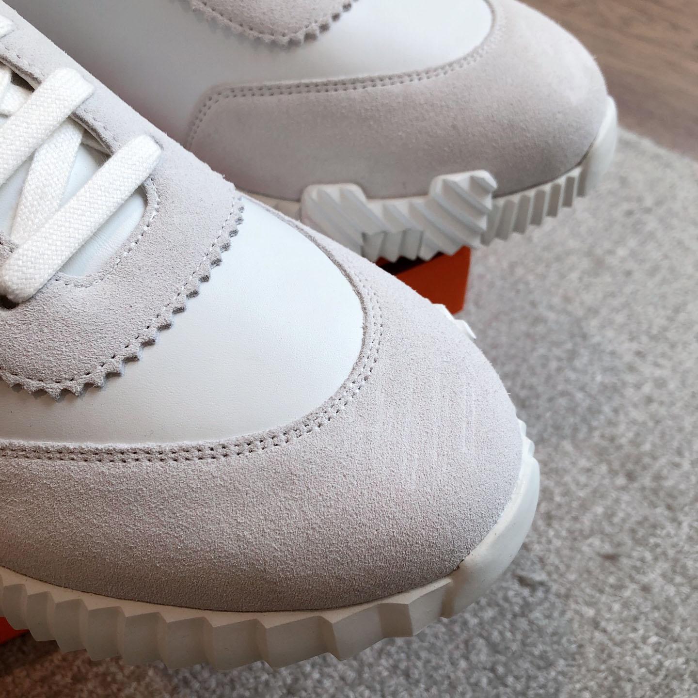 Hermes  Paris  Bouncing Calf  Sneaker  White - FashionPlug