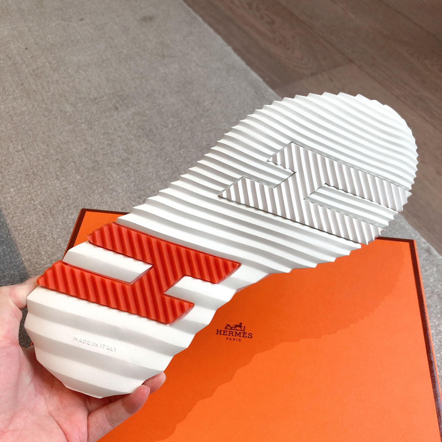Hermes  Paris  Bouncing Calf  Sneaker  White - FashionPlug