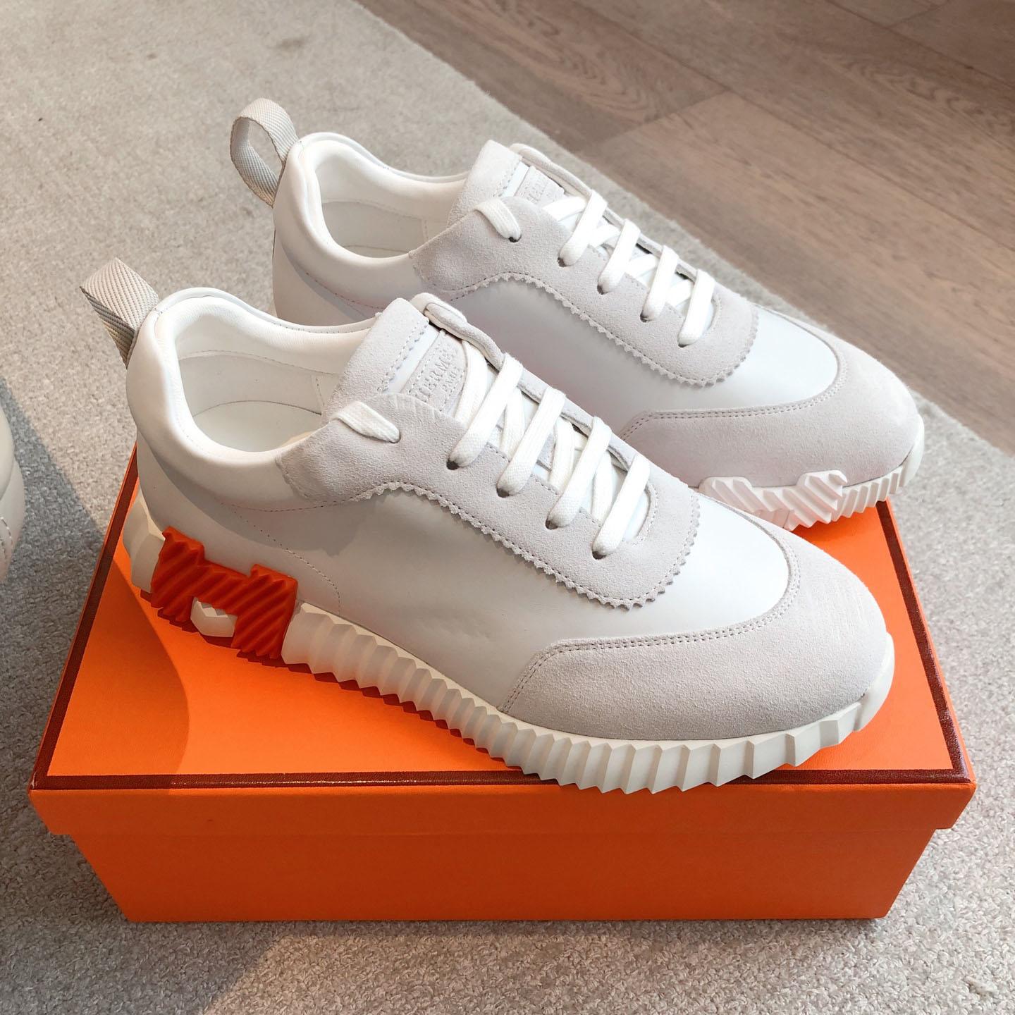 Hermes  Paris  Bouncing Calf  Sneaker  White - FashionPlug