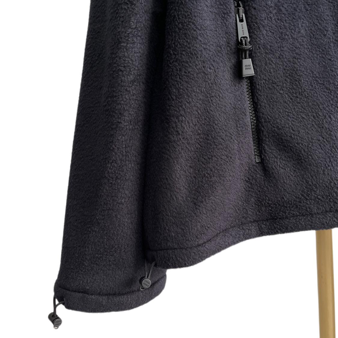 Miu Miu Cotton Fleece Zipper Hoodie    80007 - FashionPlug