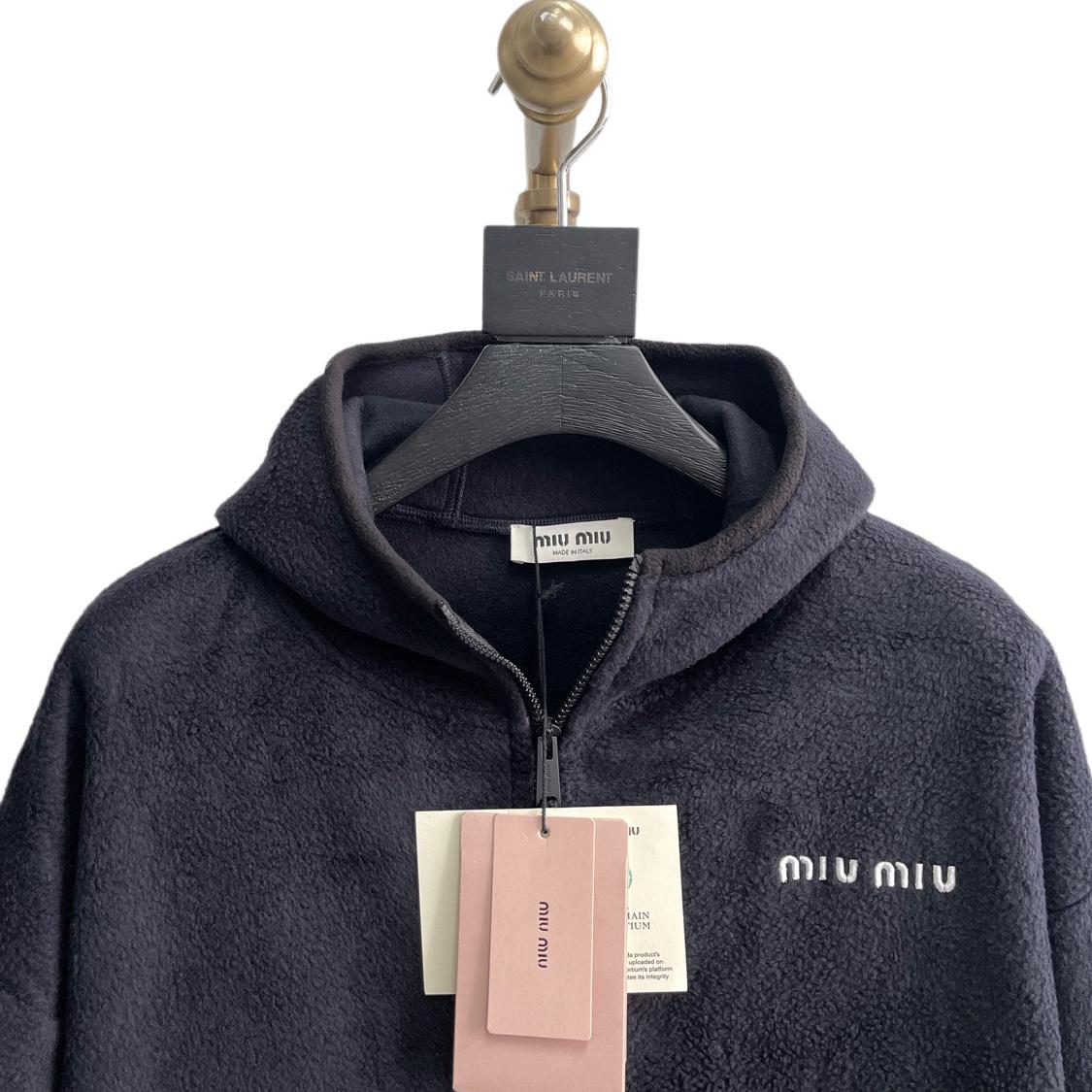 Miu Miu Cotton Fleece Zipper Hoodie    80007 - FashionPlug