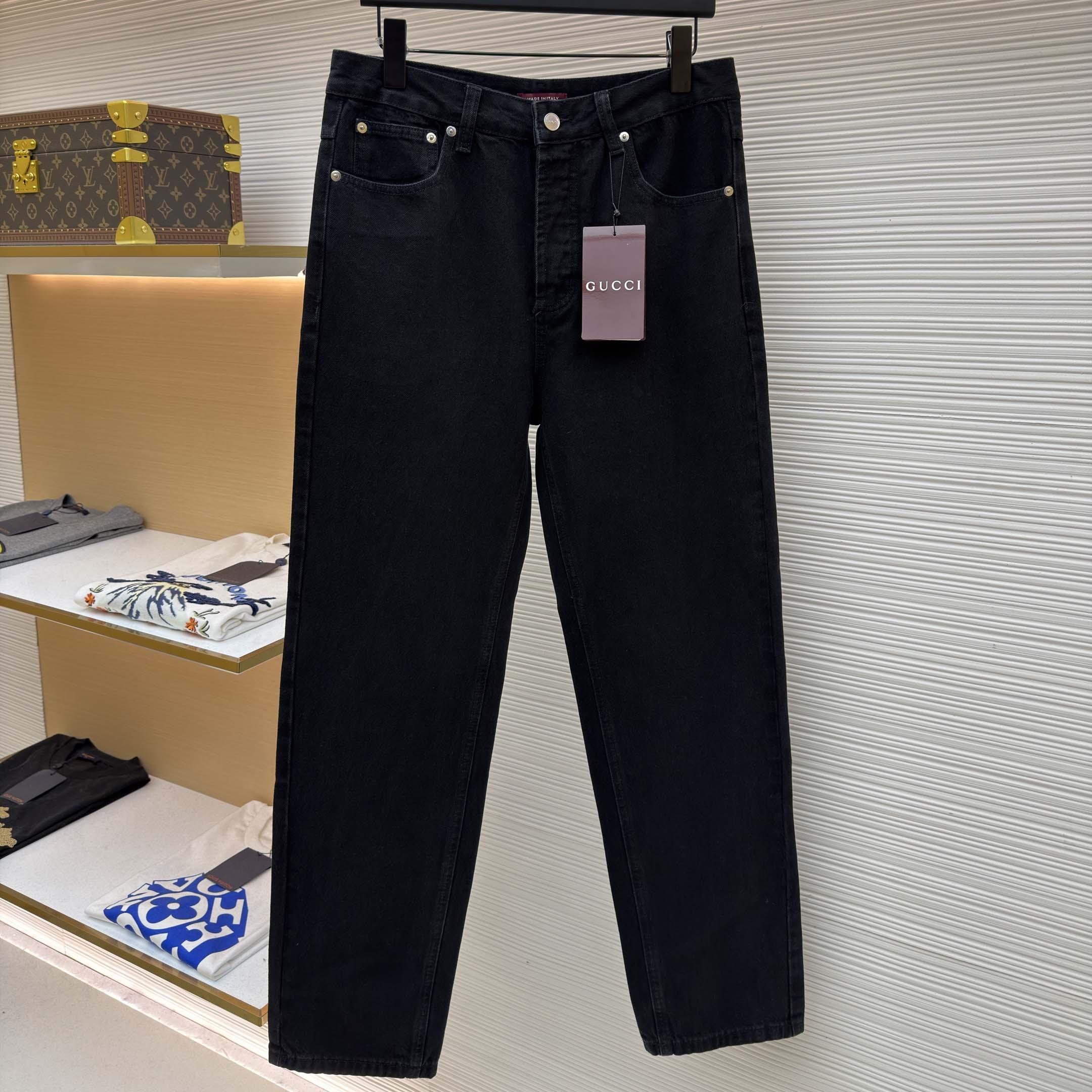 Gucci Denim Jean With Horsebit - FashionPlug