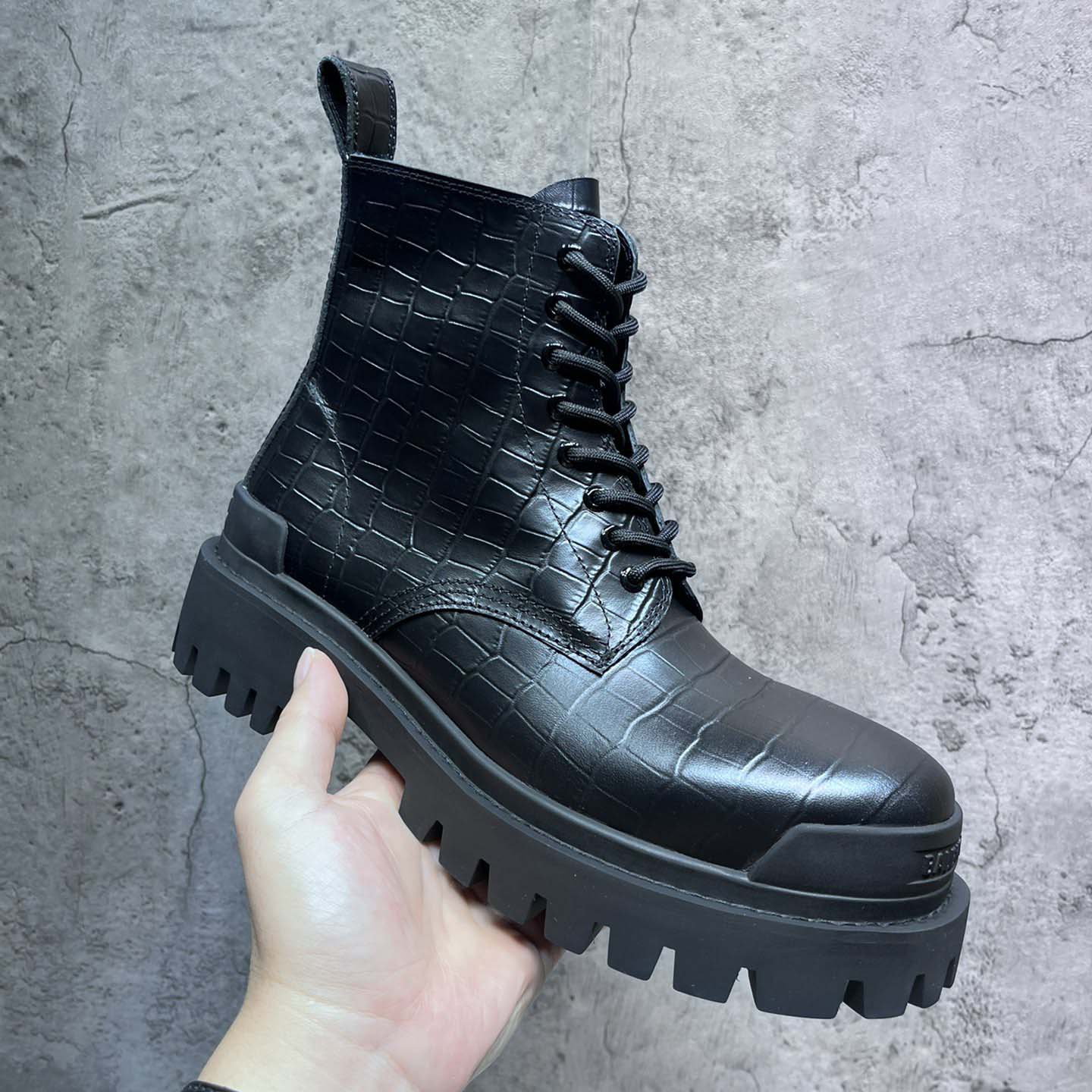 Balenciaga Strike 20mm Lace-up Boot - FashionPlug