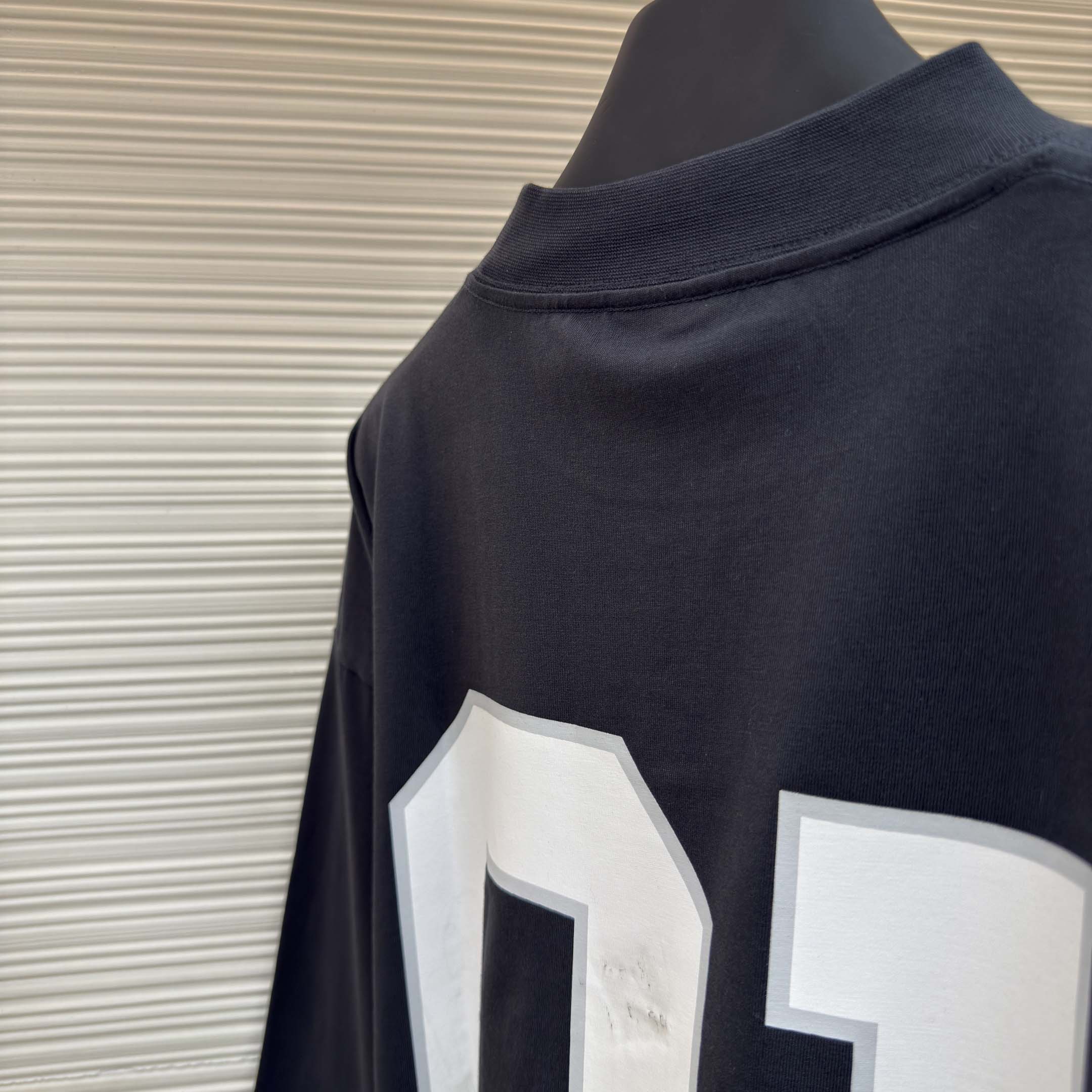 Balenciaga Basketball Series - Long Sleeve T-Shirt Large Fit In Washed Black - FashionPlug