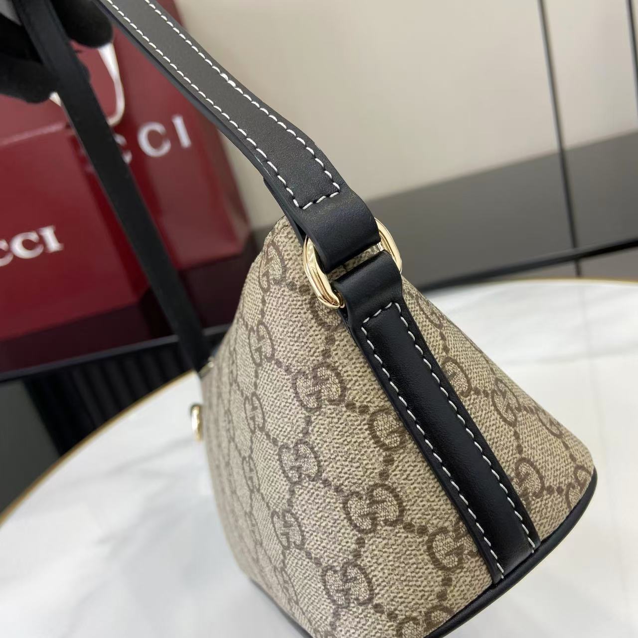 Gucci GG Emblem Small Shoulder Bag - FashionPlug
