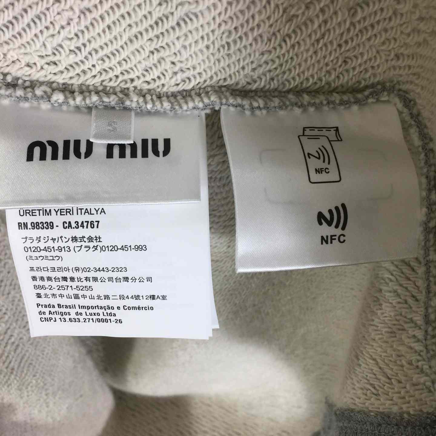 Miu Miu Cotton Fleece Zipper Sweatshirt - FashionPlug