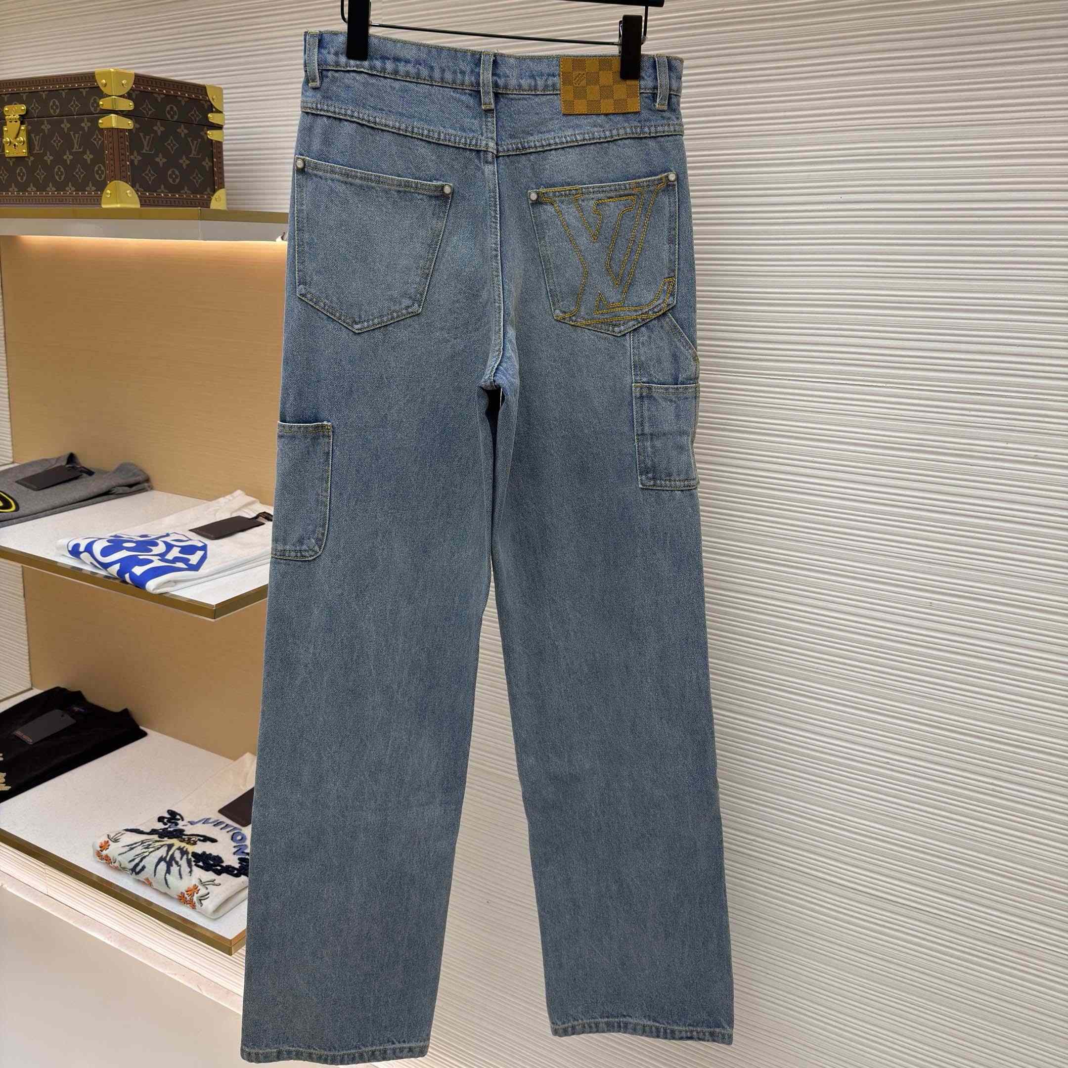 Louis Vuitton Denim Carpenter Pants    1AJBKQ - FashionPlug