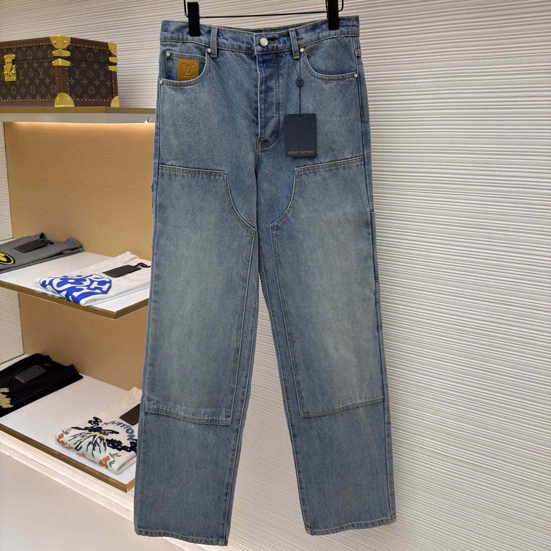 Louis Vuitton Denim Carpenter Pants    1AJBKQ - FashionPlug