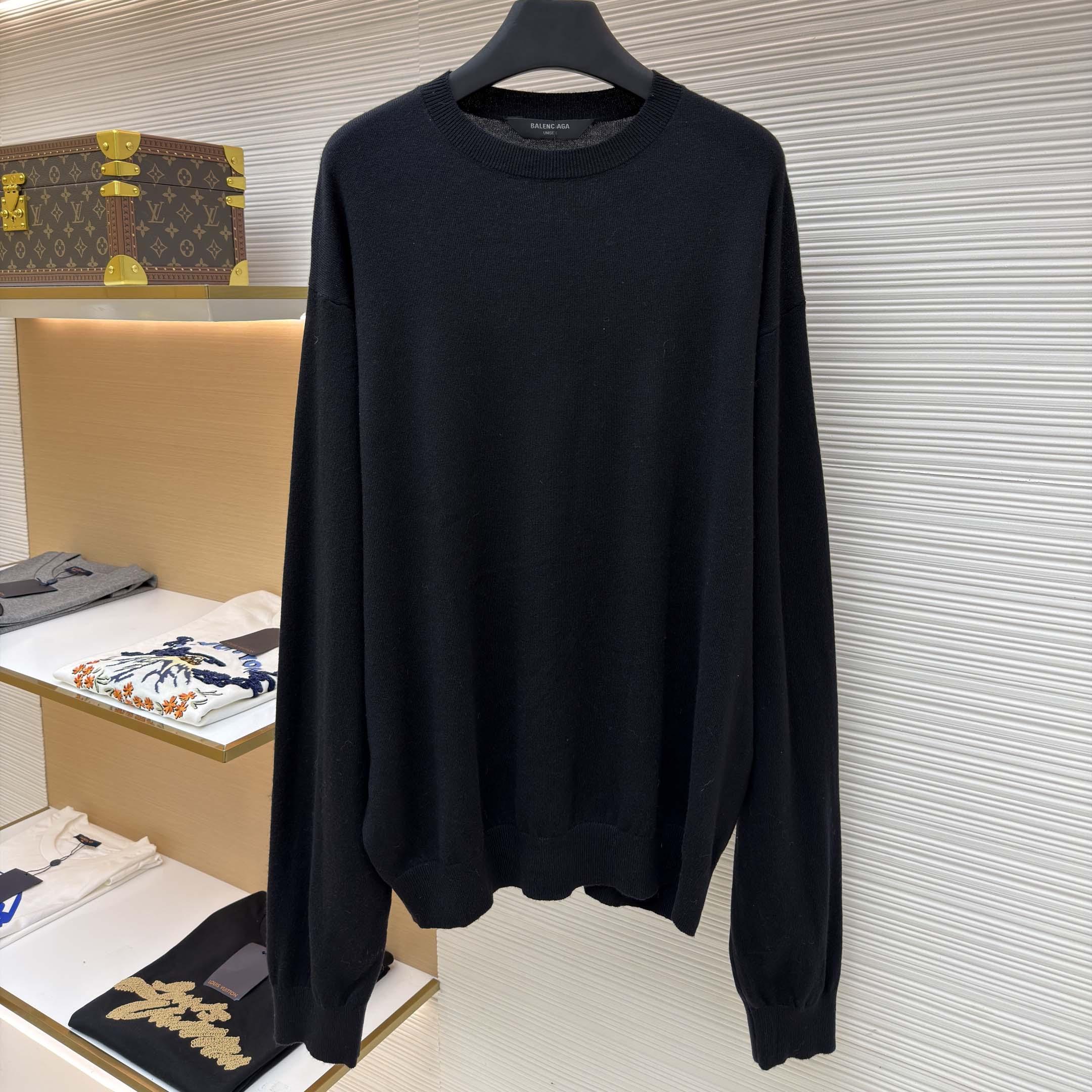 Balenciaga Crewneck Sweater in black  - FashionPlug