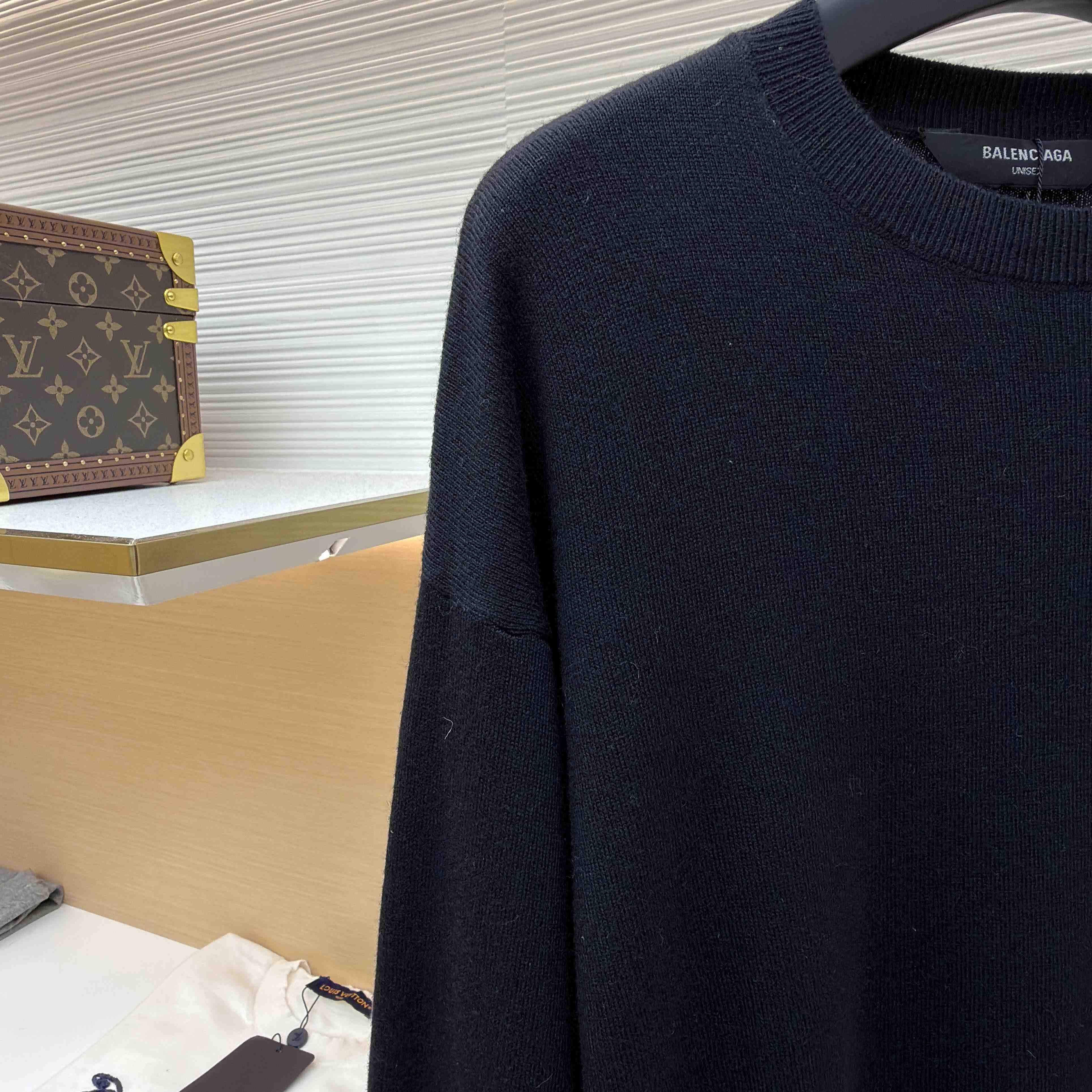 Balenciaga Crewneck Sweater in black  - FashionPlug