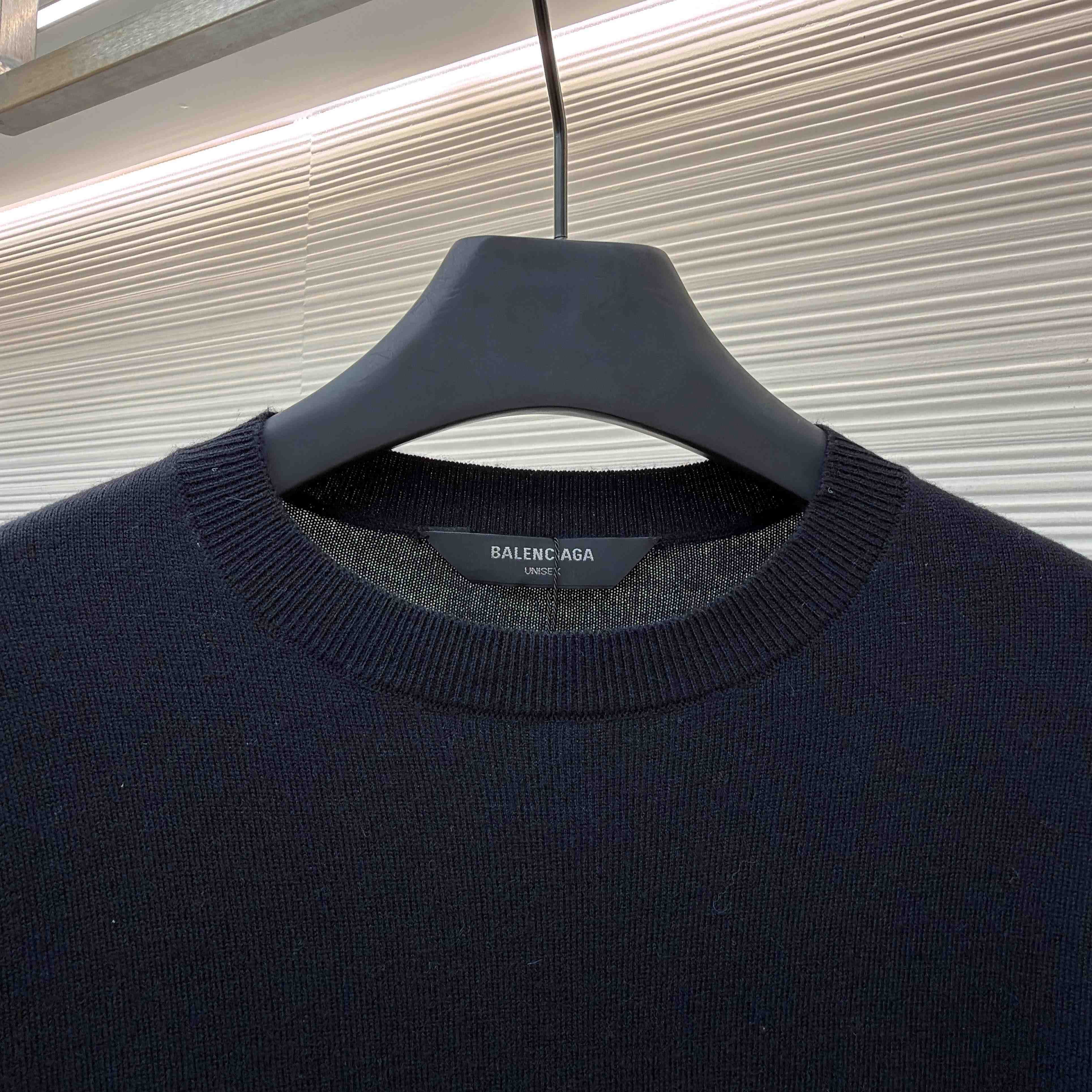 Balenciaga Crewneck Sweater in black  - FashionPlug