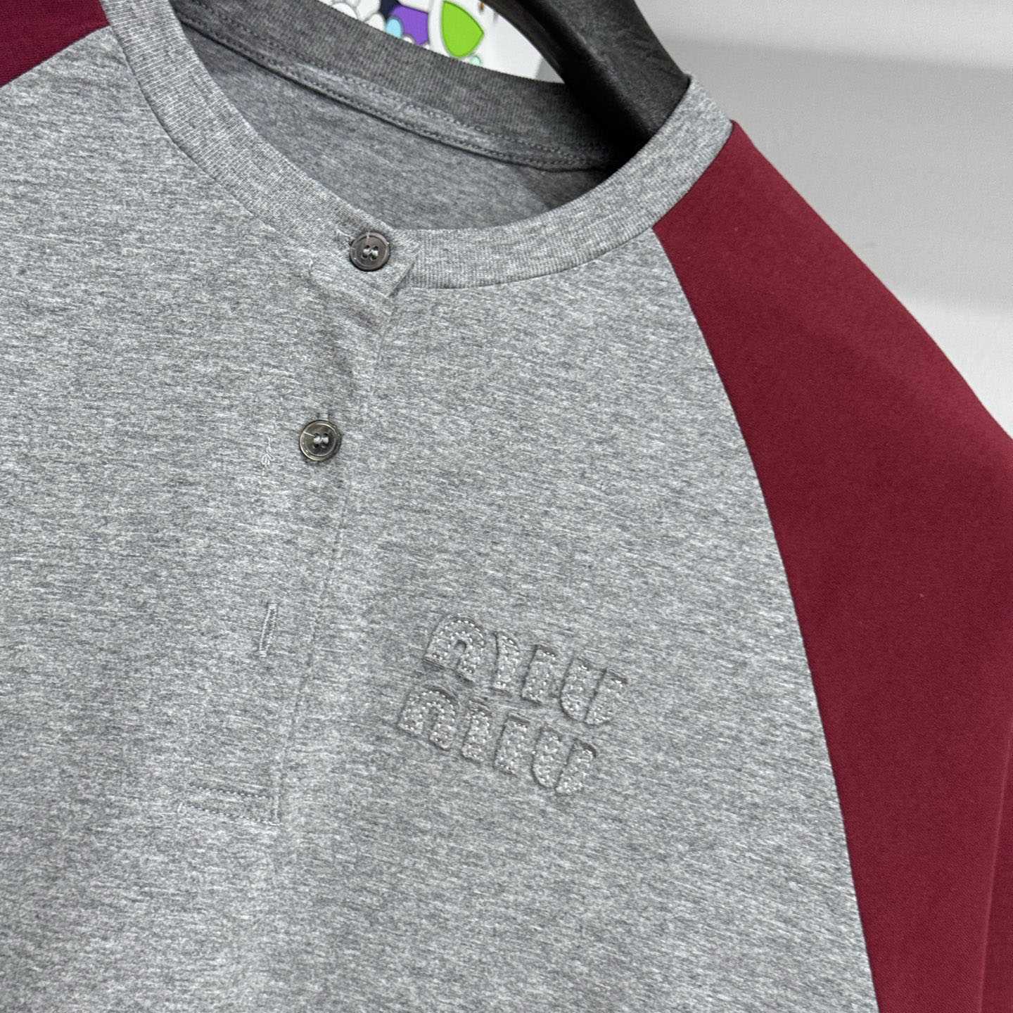 Miu Miu Cotton Jersey Henley Shirt  - FashionPlug