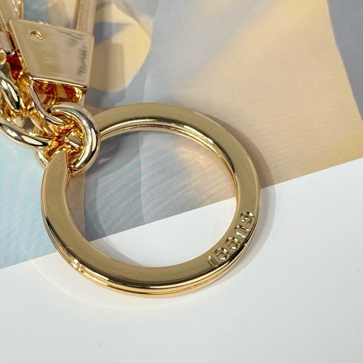 Gucci Crystal Double G keychain - FashionPlug