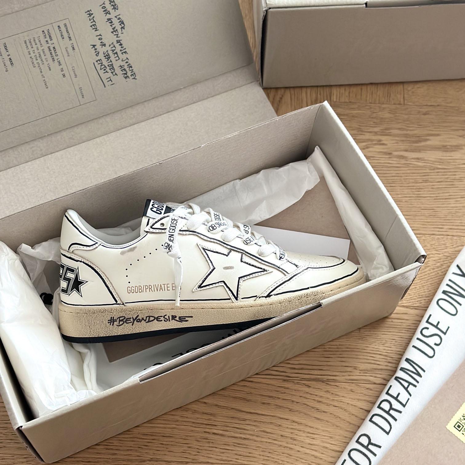 Golden Goose Ball-Star White Grafitti Star White Heel Tab #BEYONDESIRE - FashionPlug