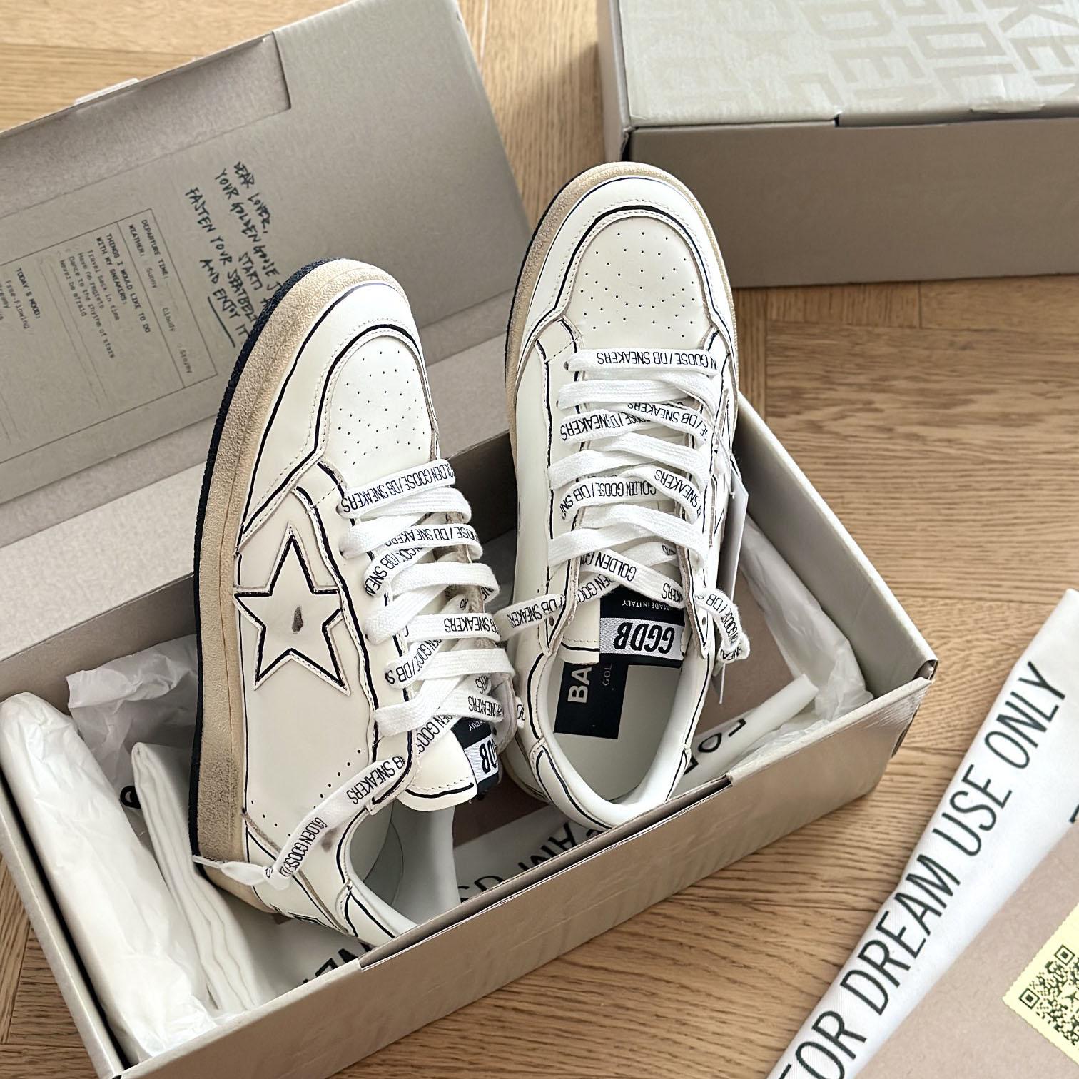 Golden Goose Ball-Star White Grafitti Star White Heel Tab #BEYONDESIRE - FashionPlug