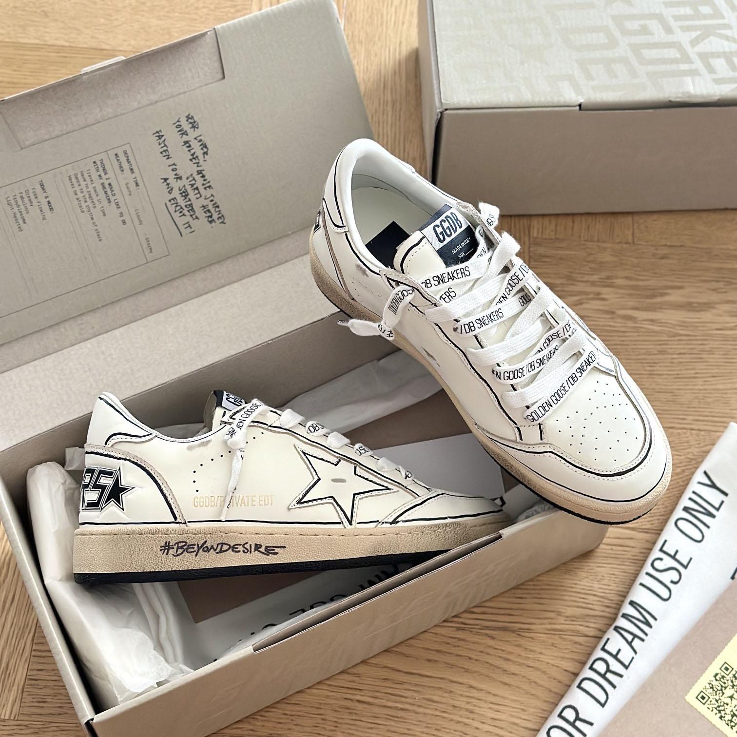 Golden Goose Ball-Star White Grafitti Star White Heel Tab #BEYONDESIRE - FashionPlug