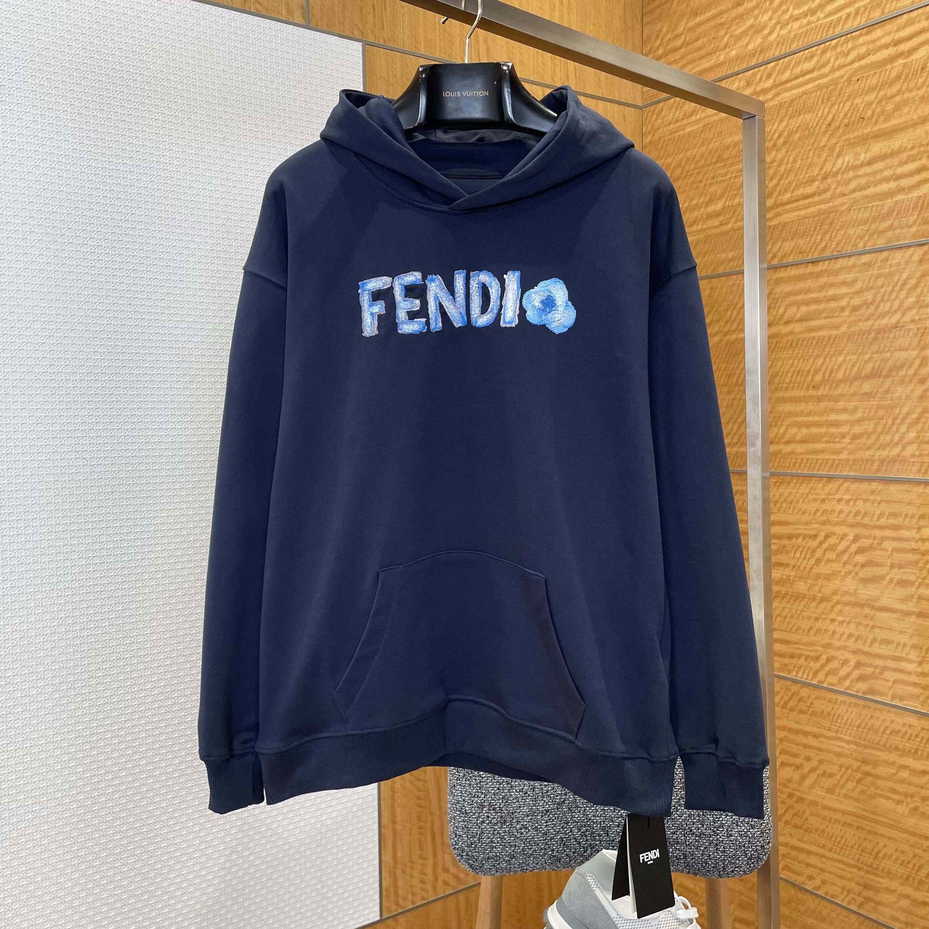 Fendi Lunar New Year Dark Blue Cotton Sweatshirt - FashionPlug