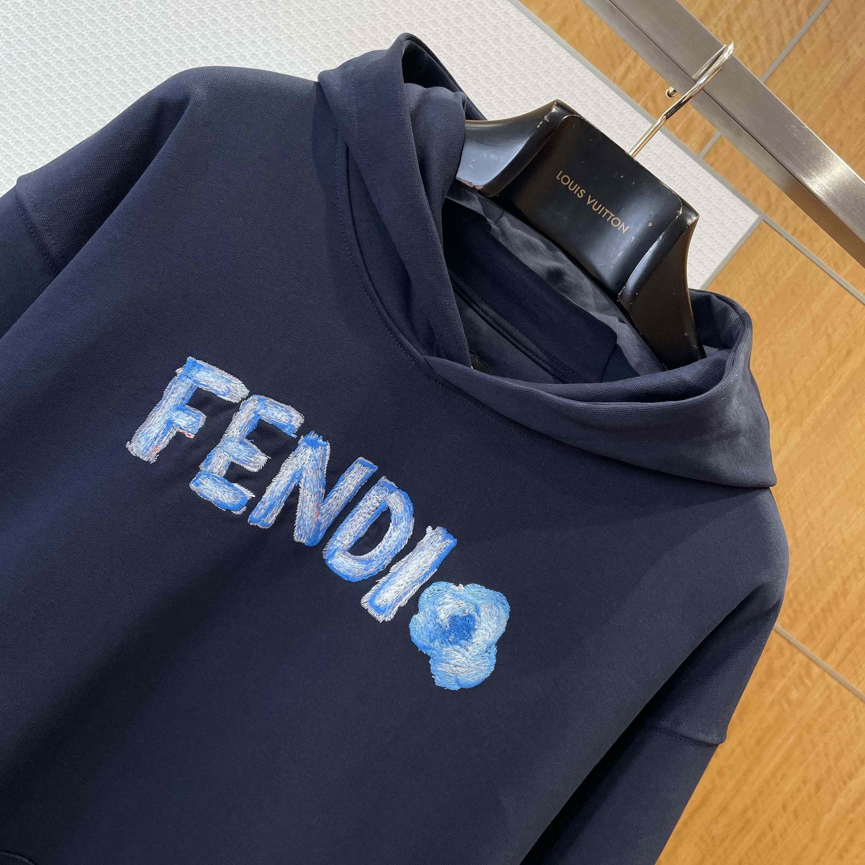 Fendi Lunar New Year Dark Blue Cotton Sweatshirt - FashionPlug