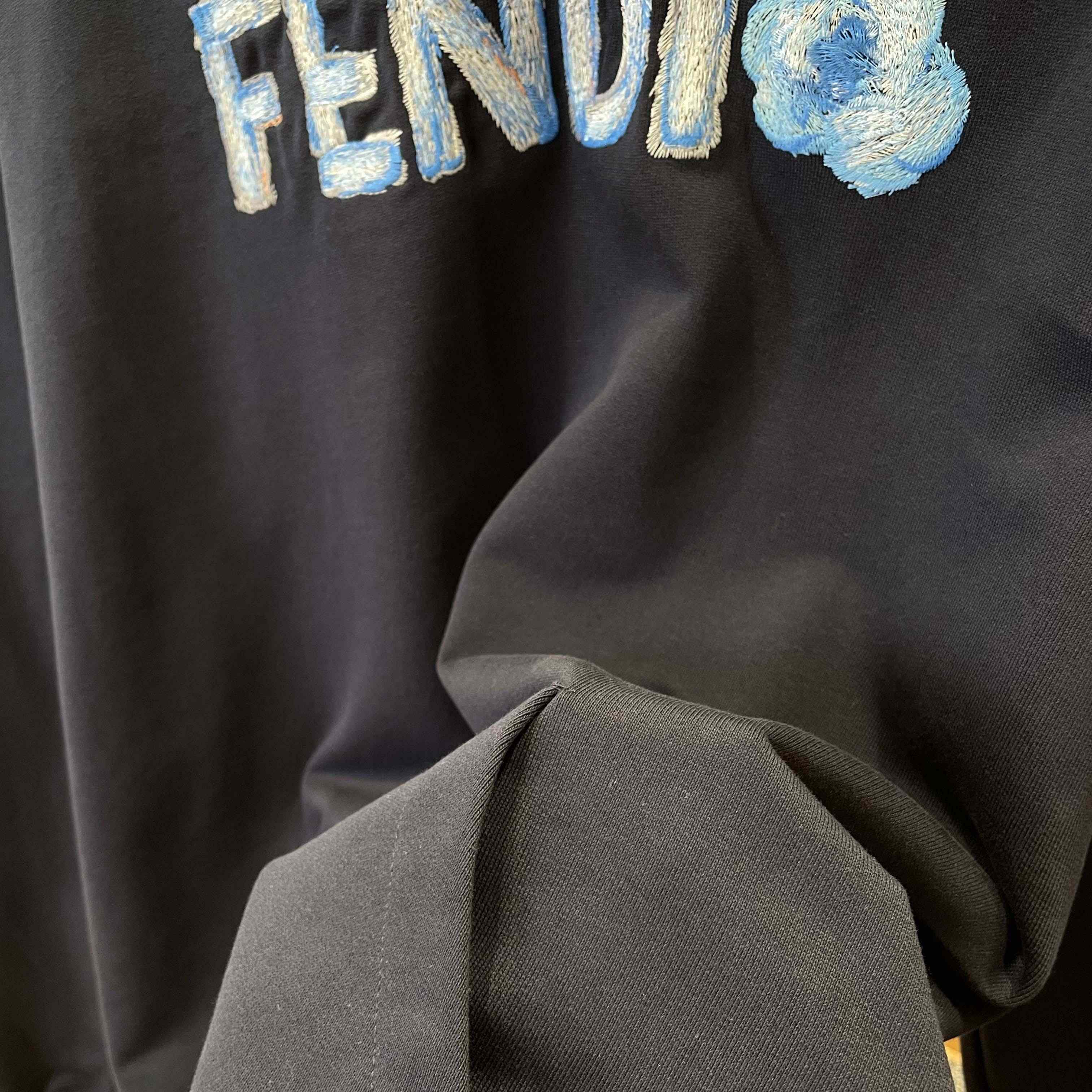 Fendi Lunar New Year Dark Blue Cotton Sweatshirt - FashionPlug