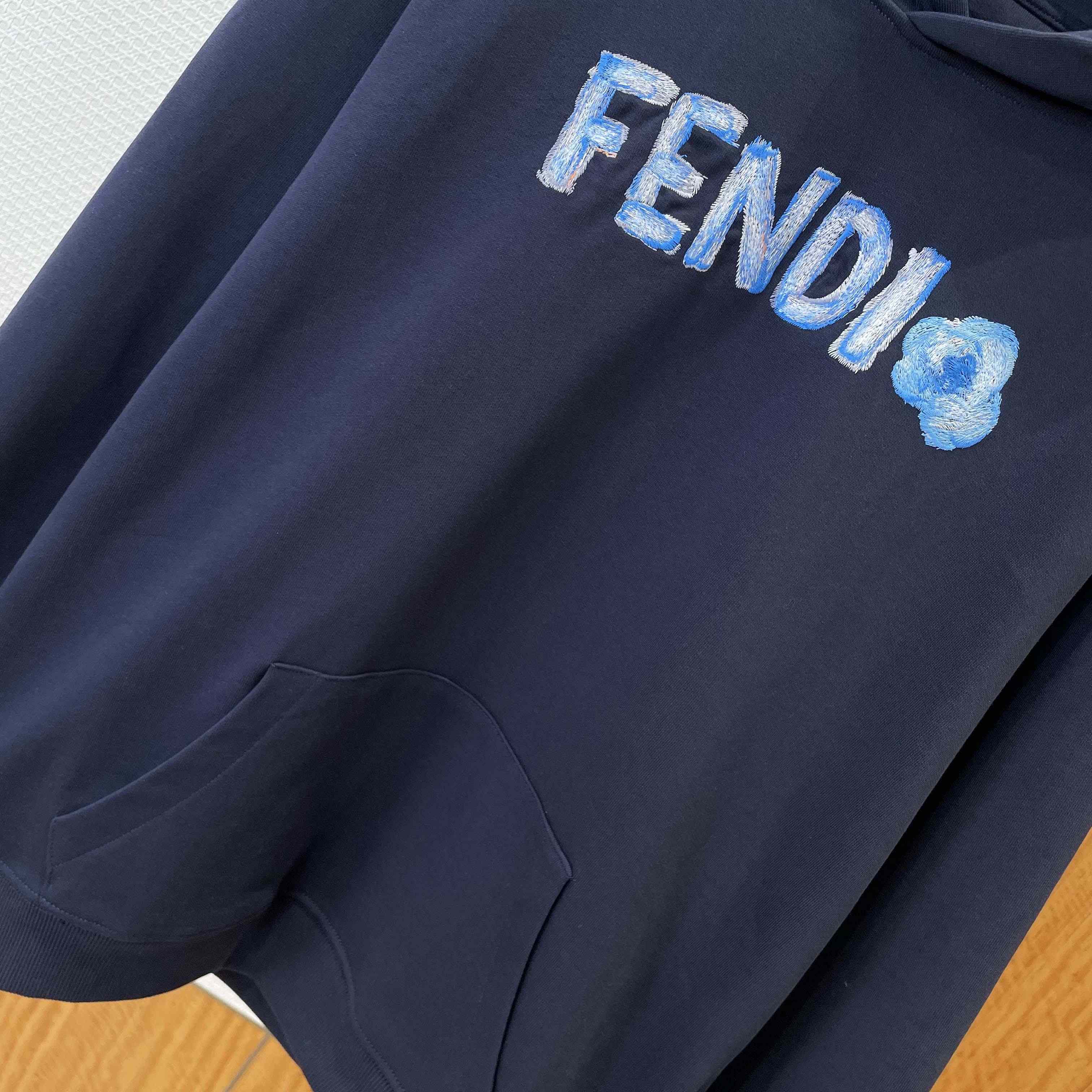 Fendi Lunar New Year Dark Blue Cotton Sweatshirt - FashionPlug