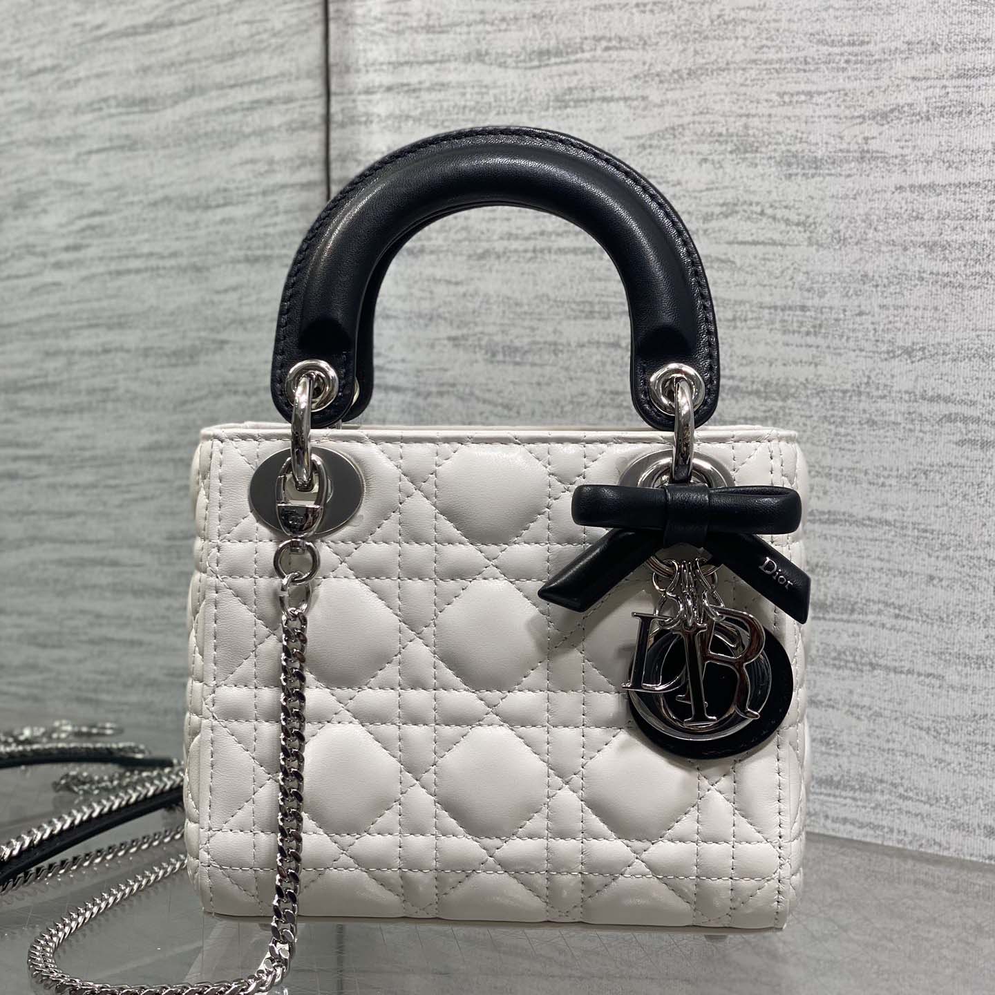 Dior Or Mini Lady Dior Bag with Chain  - FashionPlug