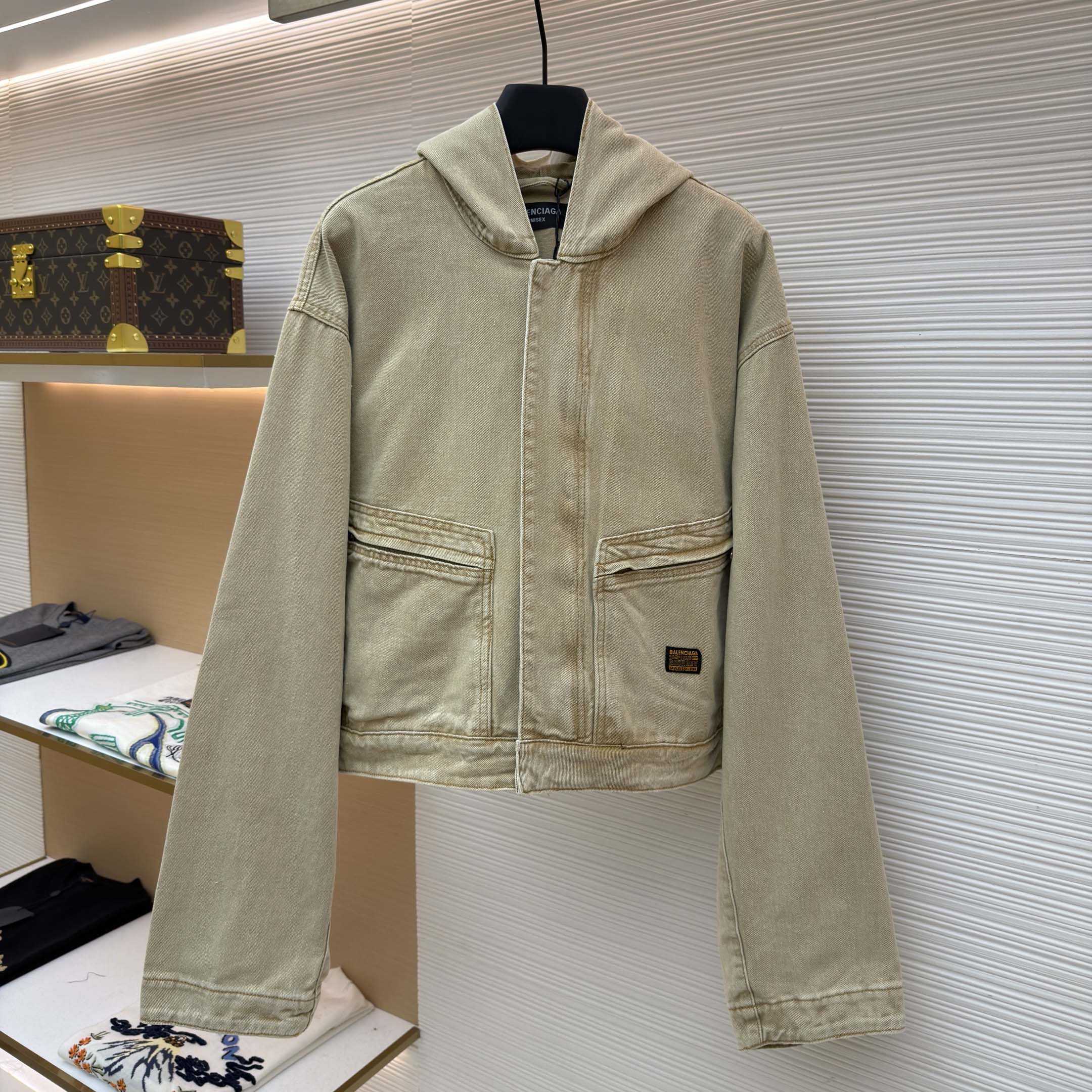 Balenciaga Zipped-pocket Long-sleeves Denim Jacket - FashionPlug