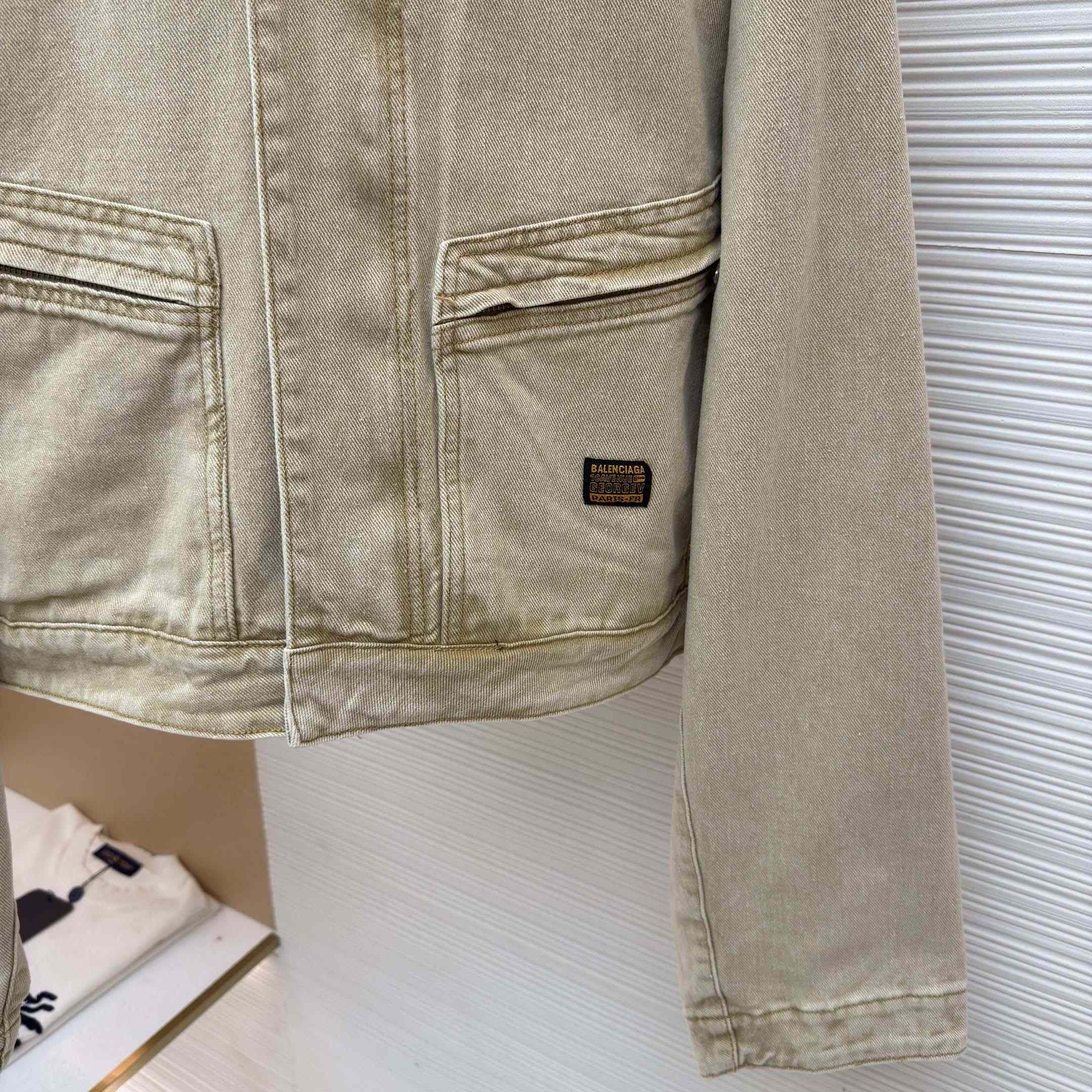 Balenciaga Zipped-pocket Long-sleeves Denim Jacket - FashionPlug