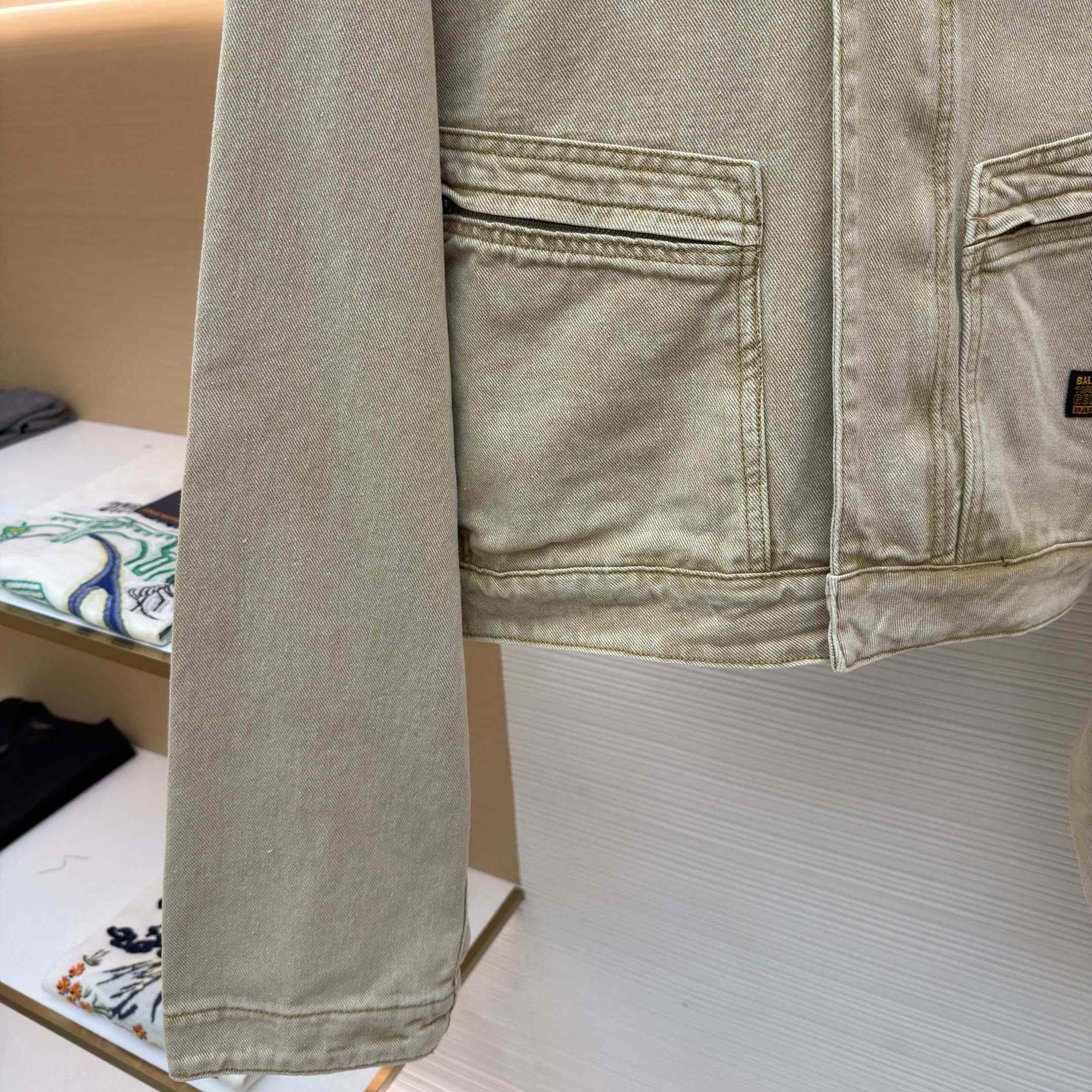 Balenciaga Zipped-pocket Long-sleeves Denim Jacket - FashionPlug