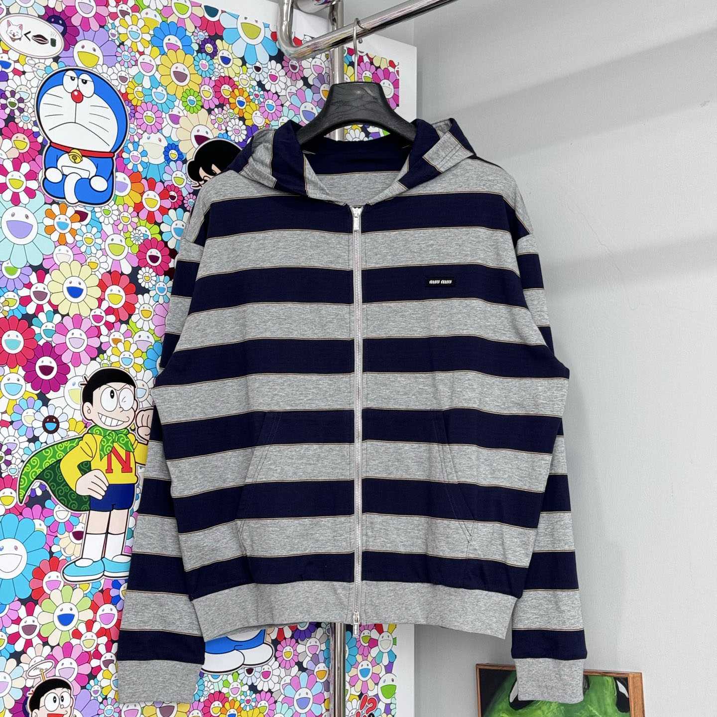 Miu Miu Striped Jersey hHodie - FashionPlug