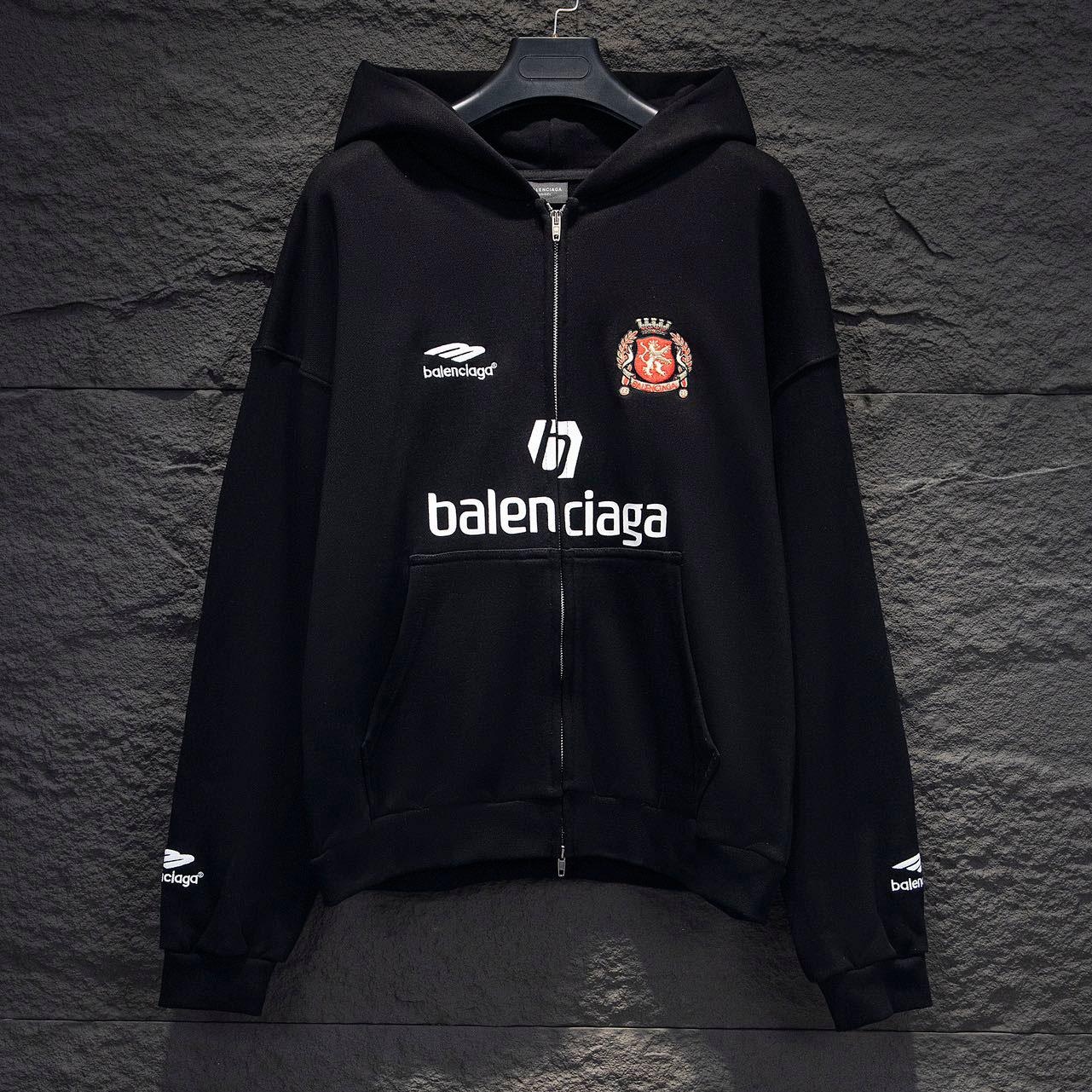 Balenciaga Soccer "Paris" Medium Exclusive Zip Up Hoodie - FashionPlug