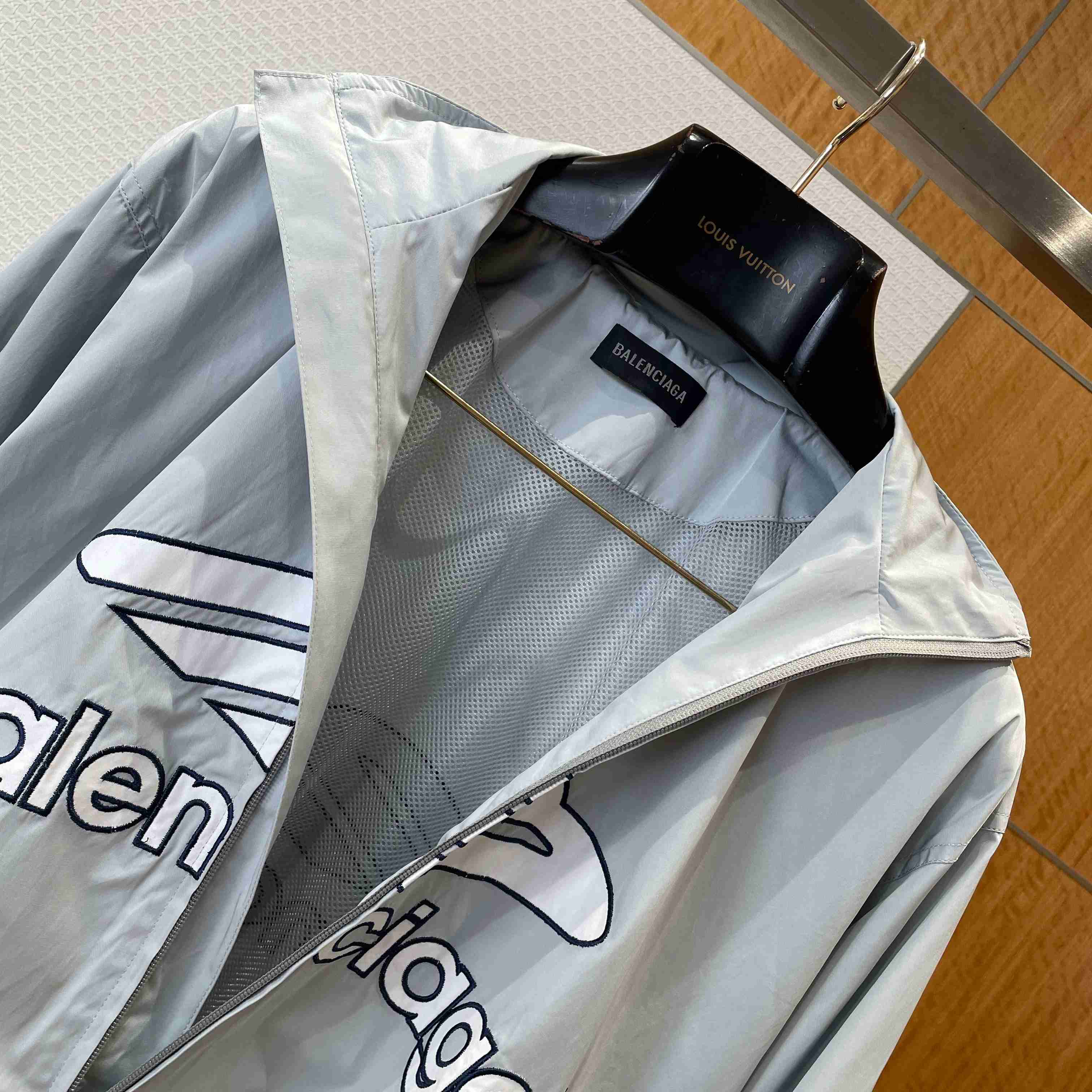 Balenciaga 3B Football Jacket In New Grey - FashionPlug