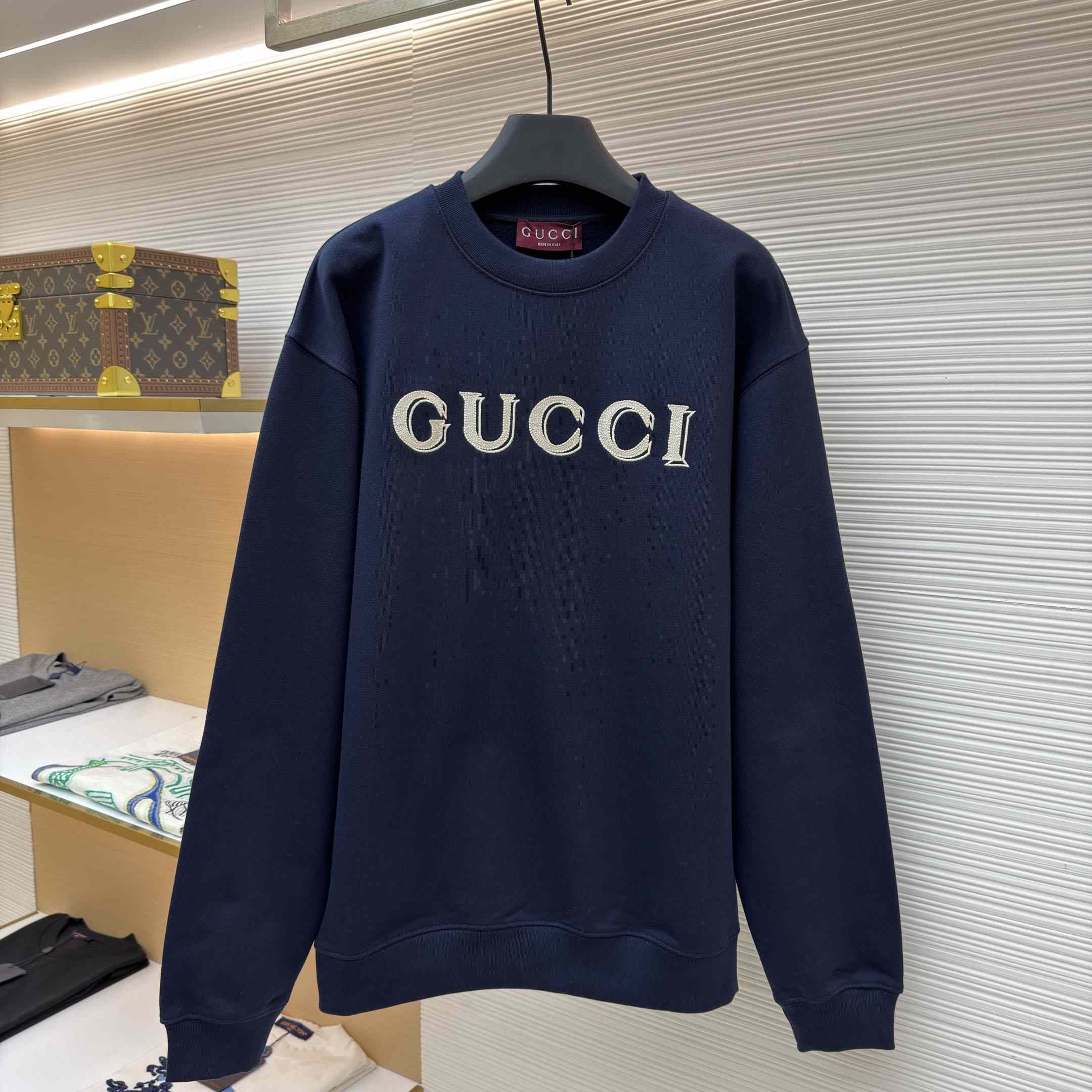Gucci Cotton Jersey Sweatshirt With Embroidery - FashionPlug