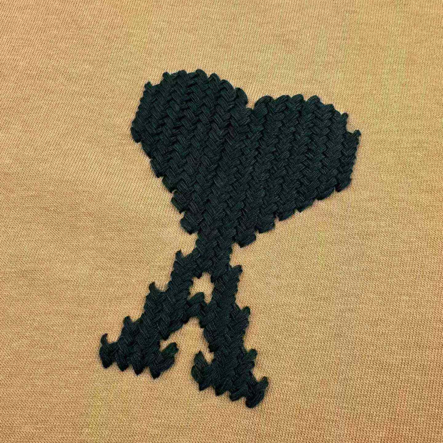 AMI Paris Beige Cotton Ami De Coeur T-shirt - FashionPlug